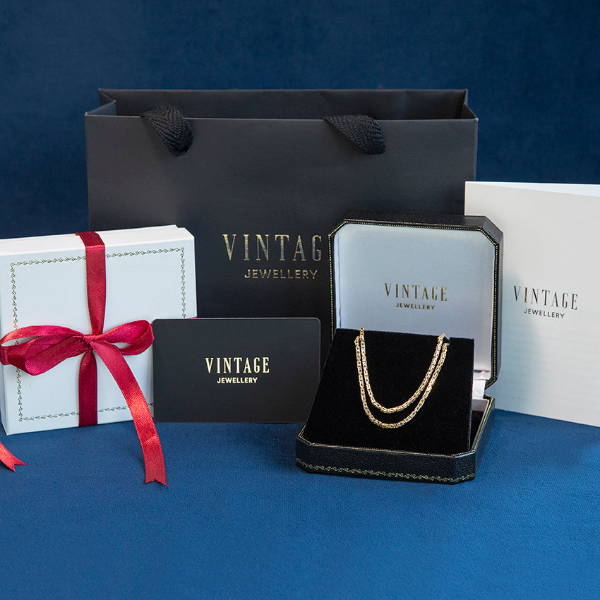 Witgouden vintage anker collier 14 kt