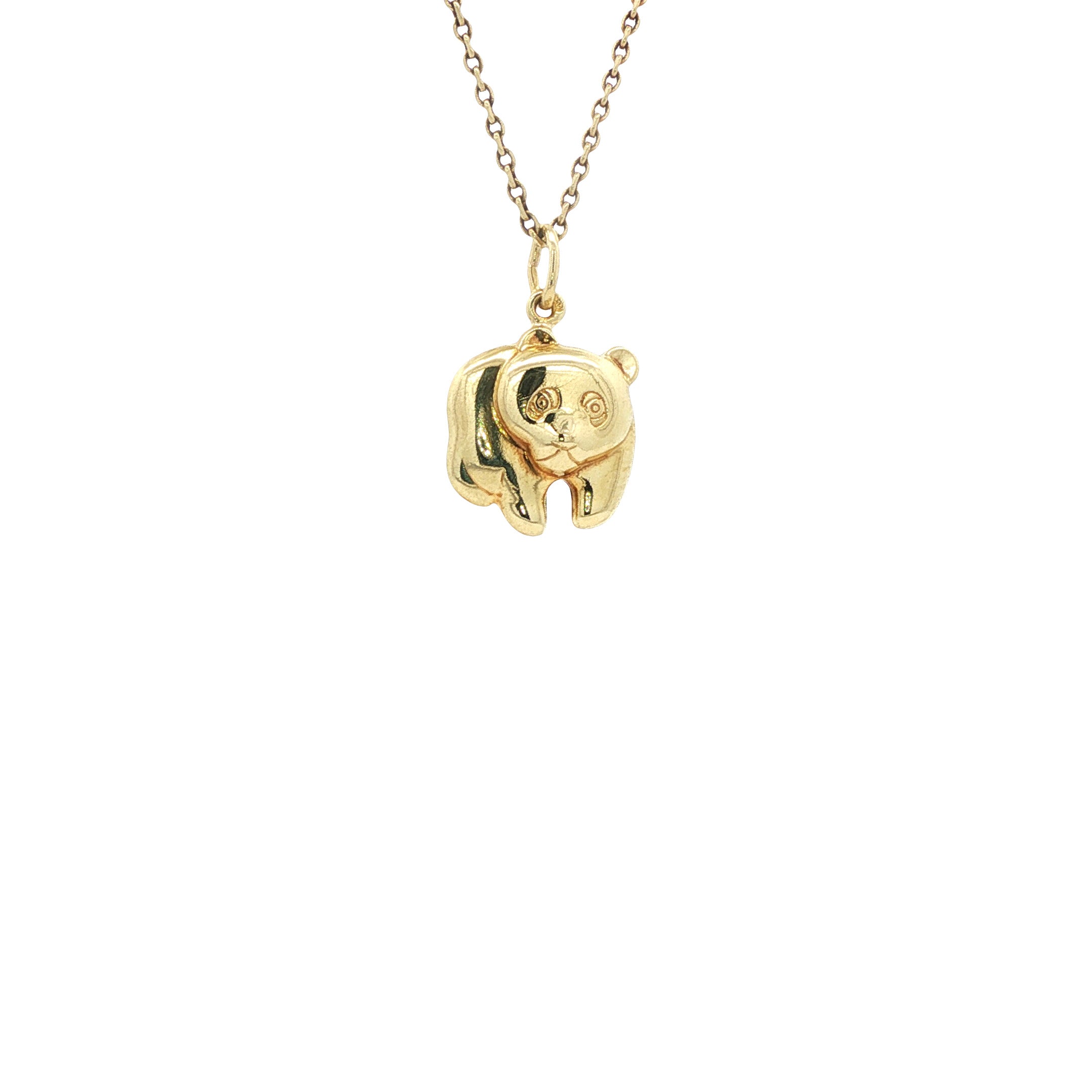 14 kt gold panda pendant