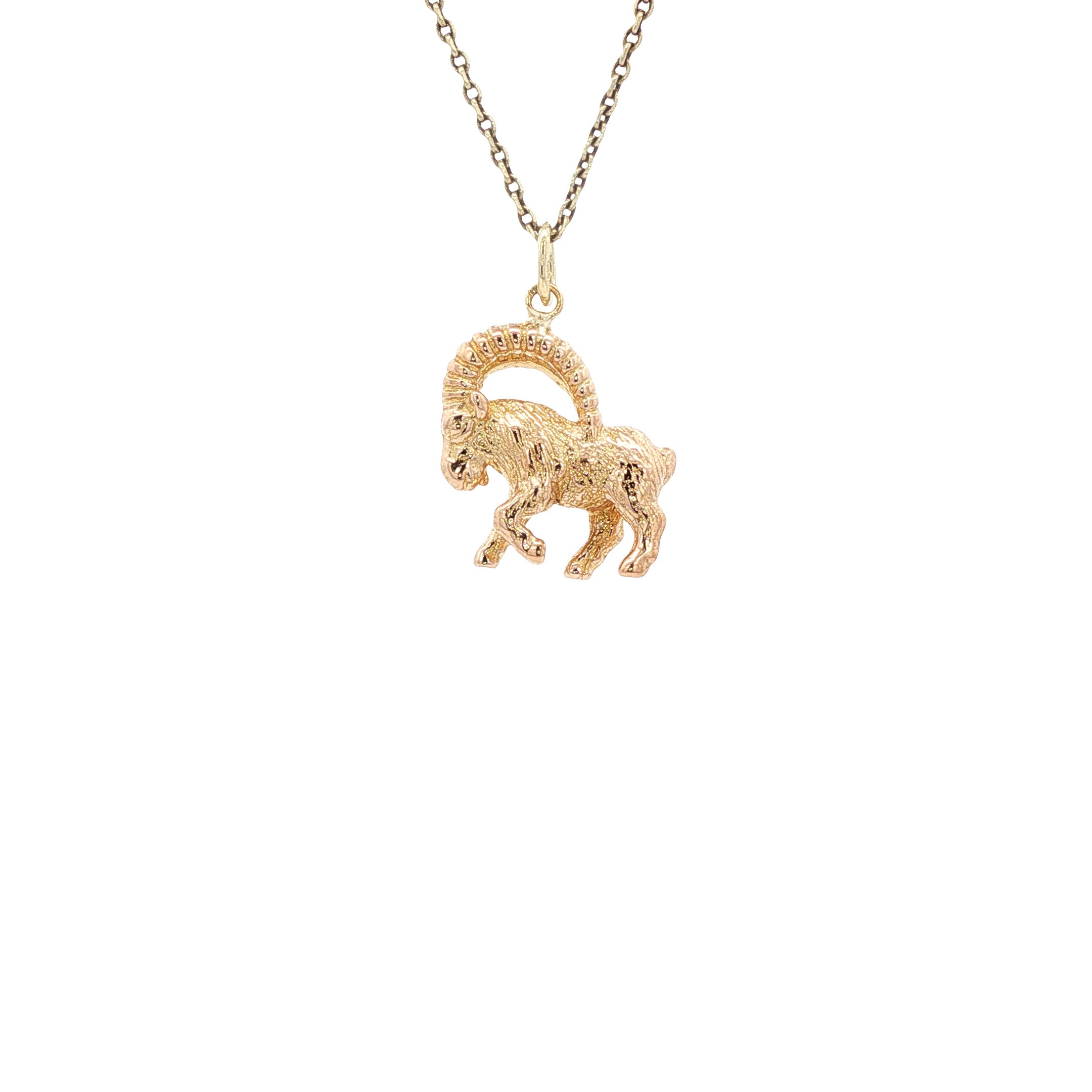 Vintage gold Aries zodiac pendant 14 kt