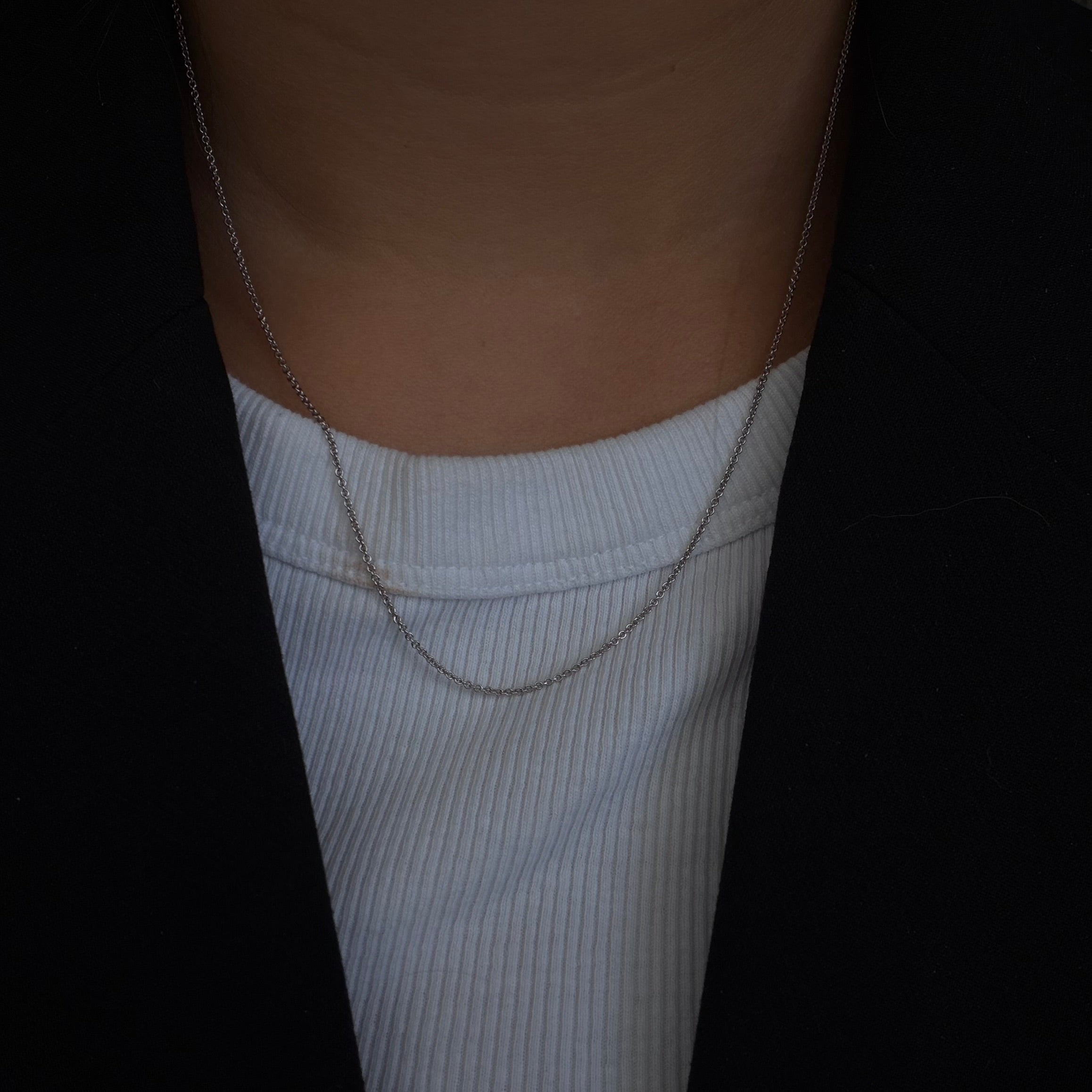 Witgouden vintage anker collier 14 kt