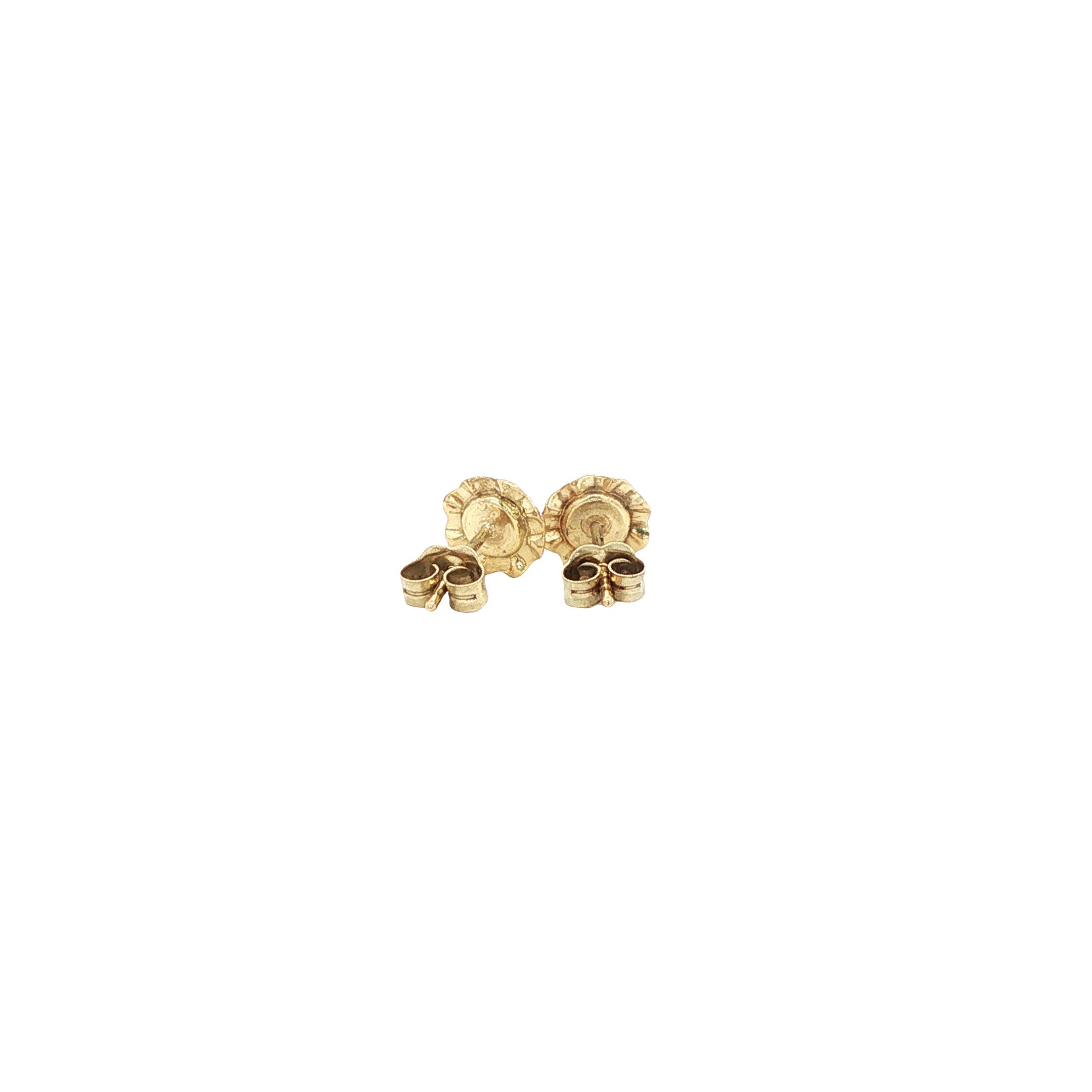 Gouden vintage oorstekers met granaat 14 kt