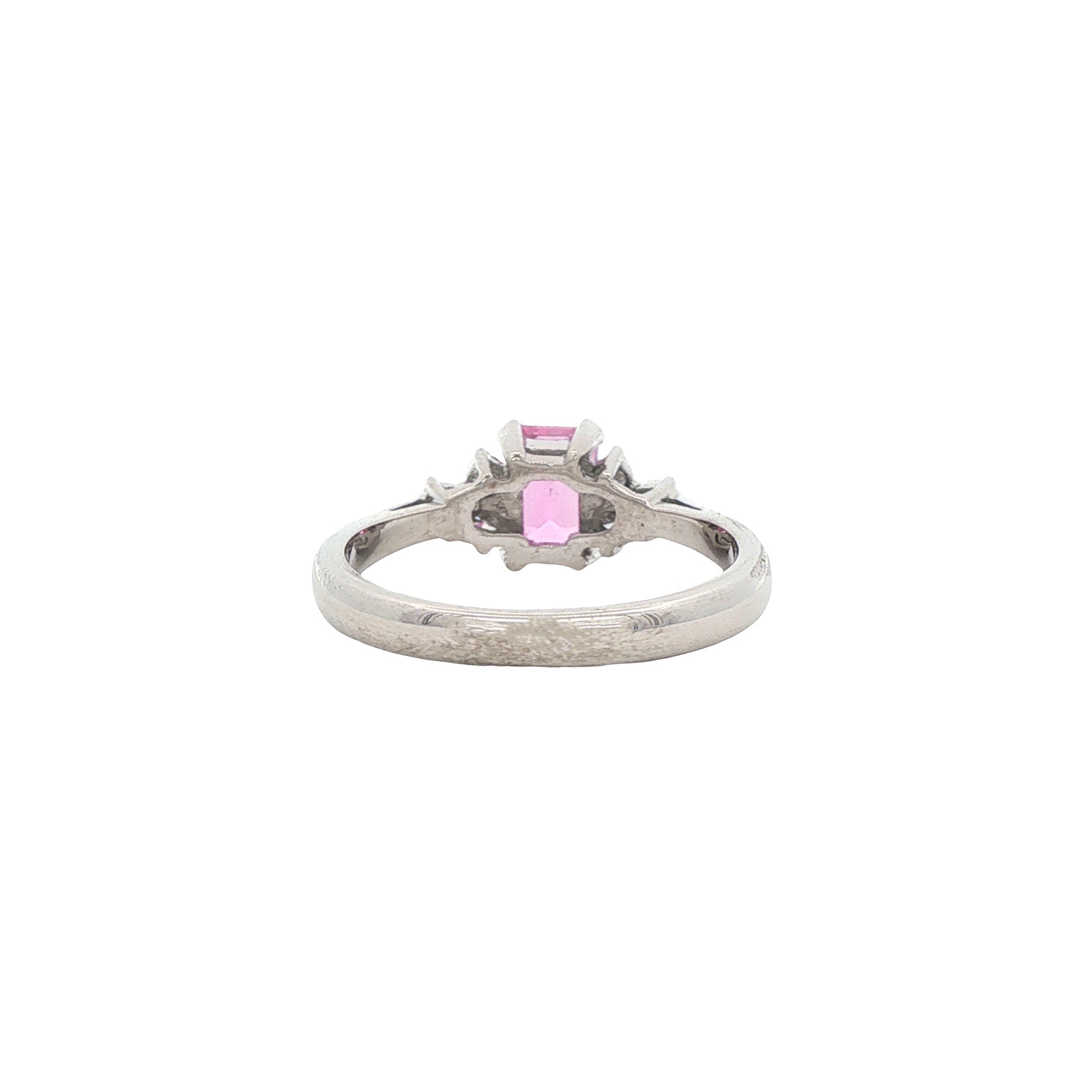 Vintage 18 kt white gold ring with sapphire and diamond