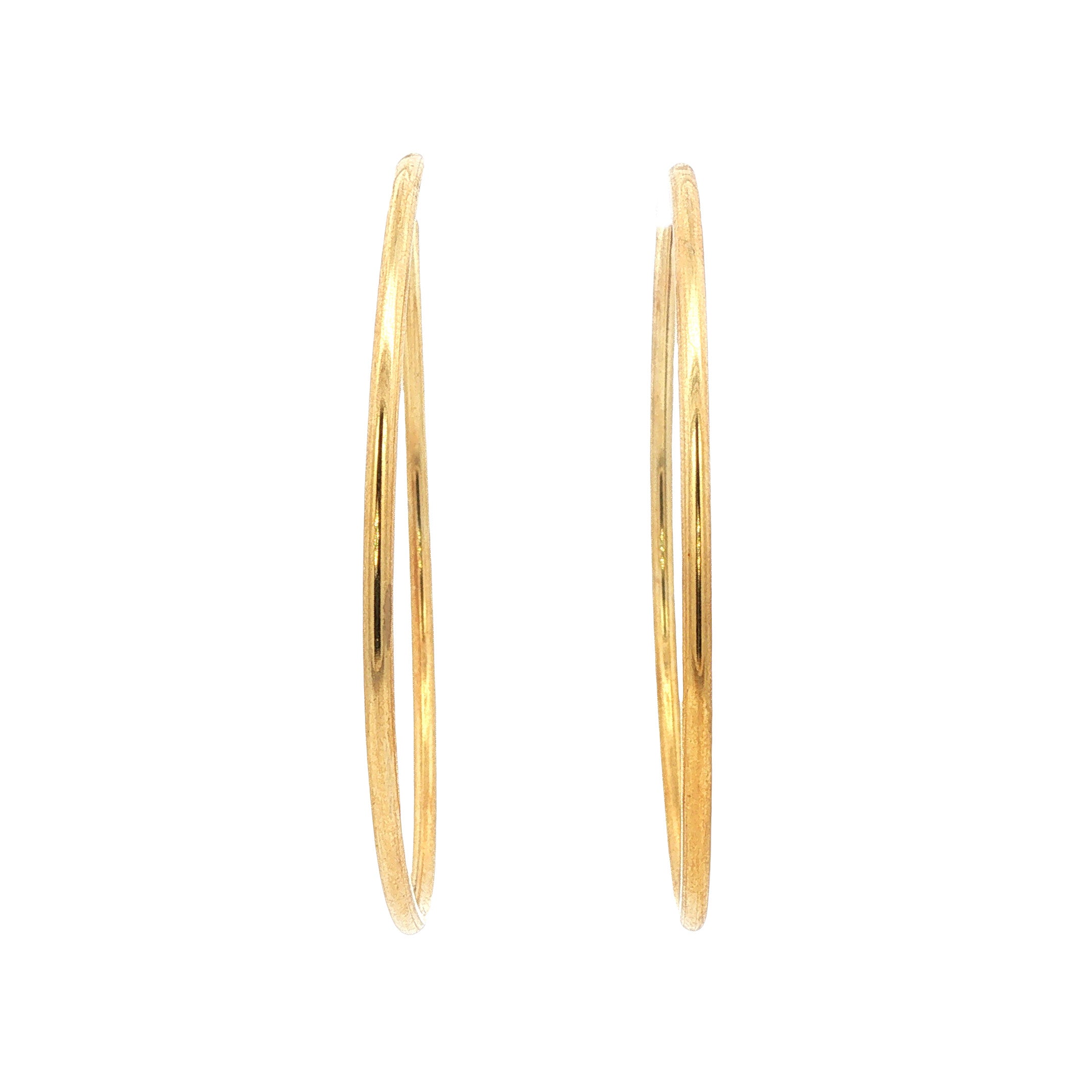 Vintage smooth 14 kt gold hoop earrings