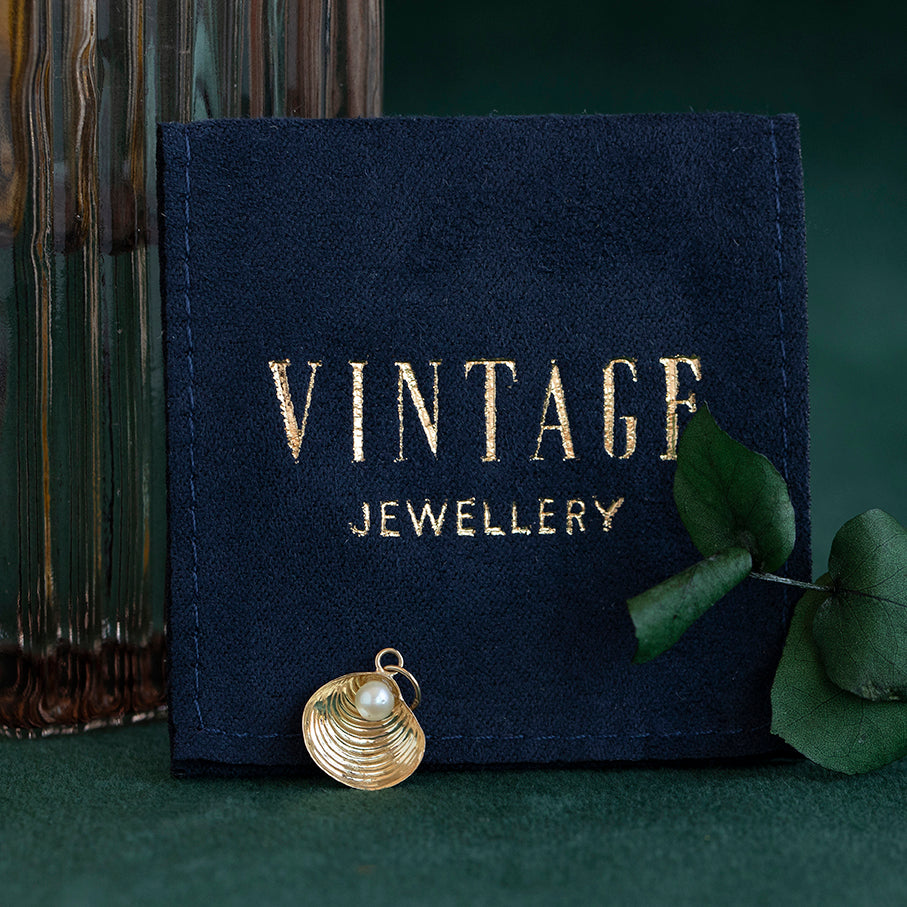 Gouden vintage letter B hanger 14 kt
