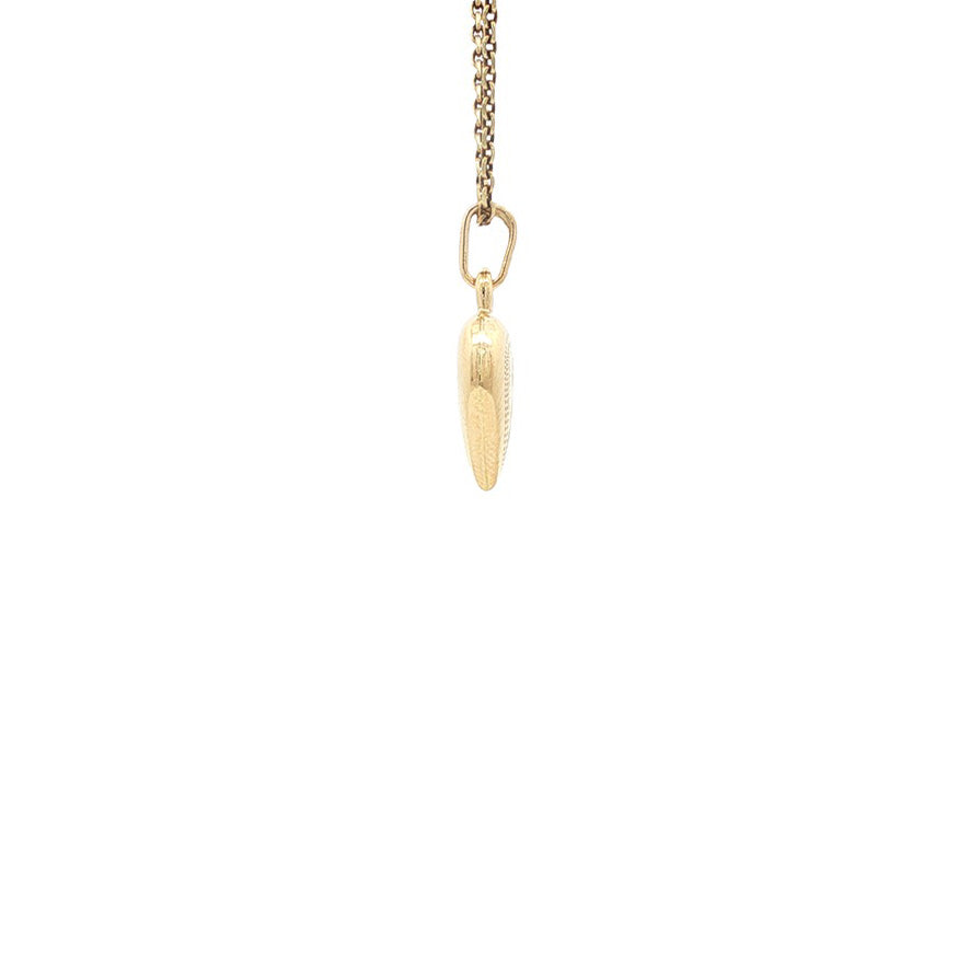 Gouden hart hanger met gravure 14 kt