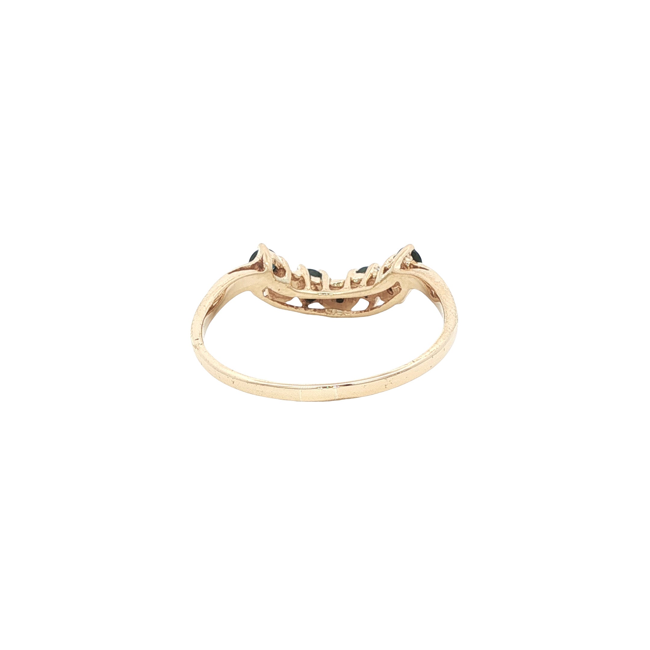 Vintage ring met saffier en diamant 9 kt