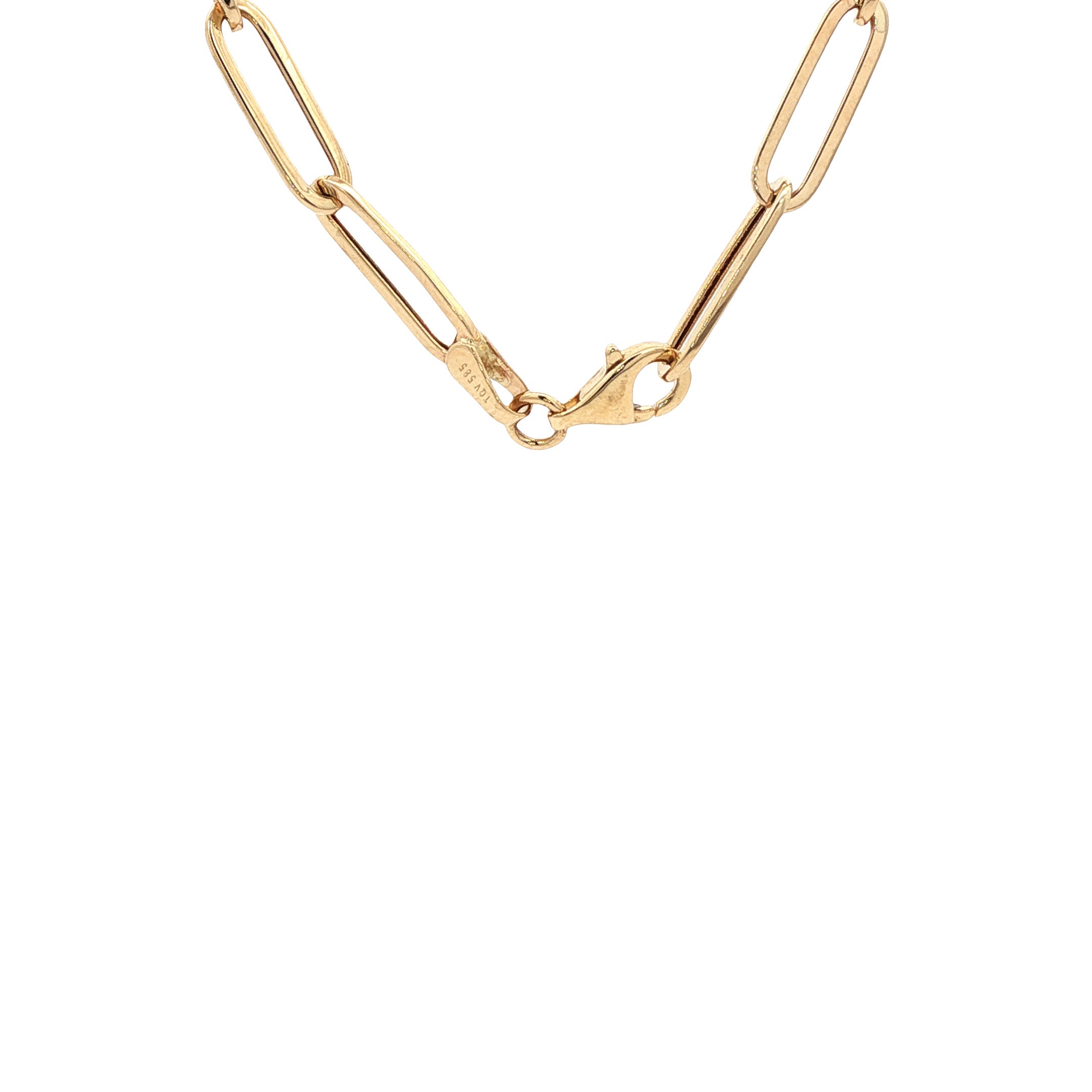 14 kt gold paperclip necklace