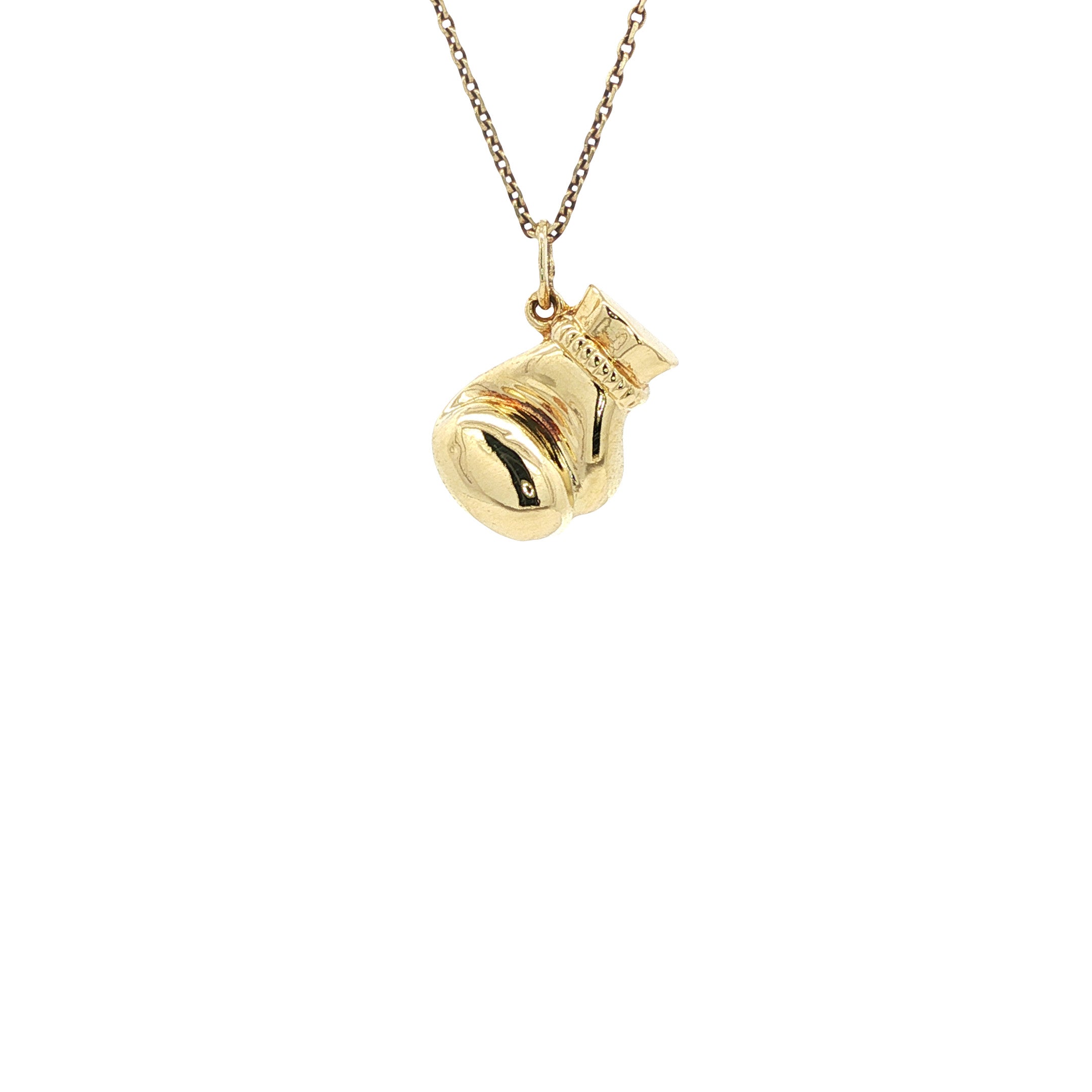 14 kt gold boxing glove pendant