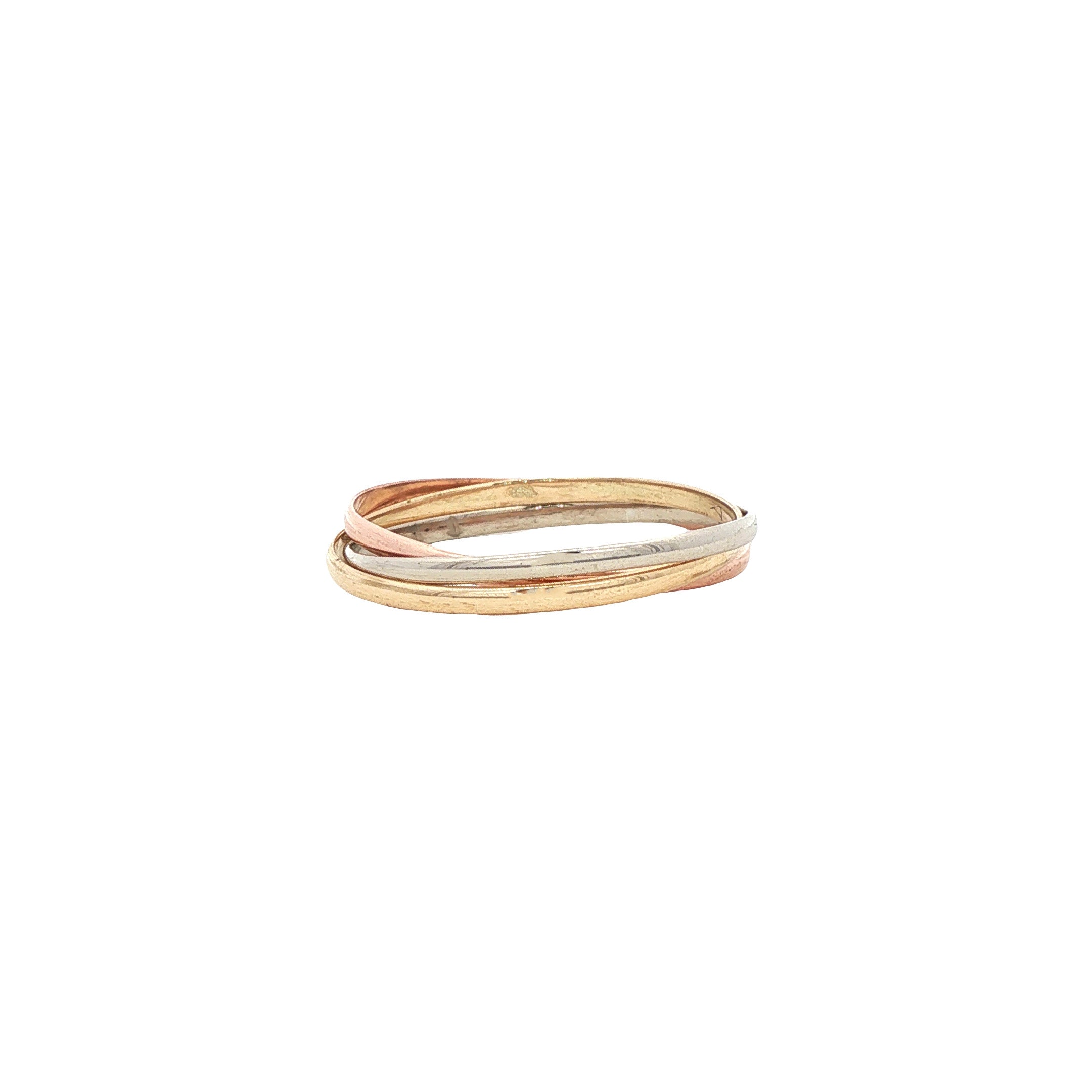 Tricolour vintage gold ring 14 kt