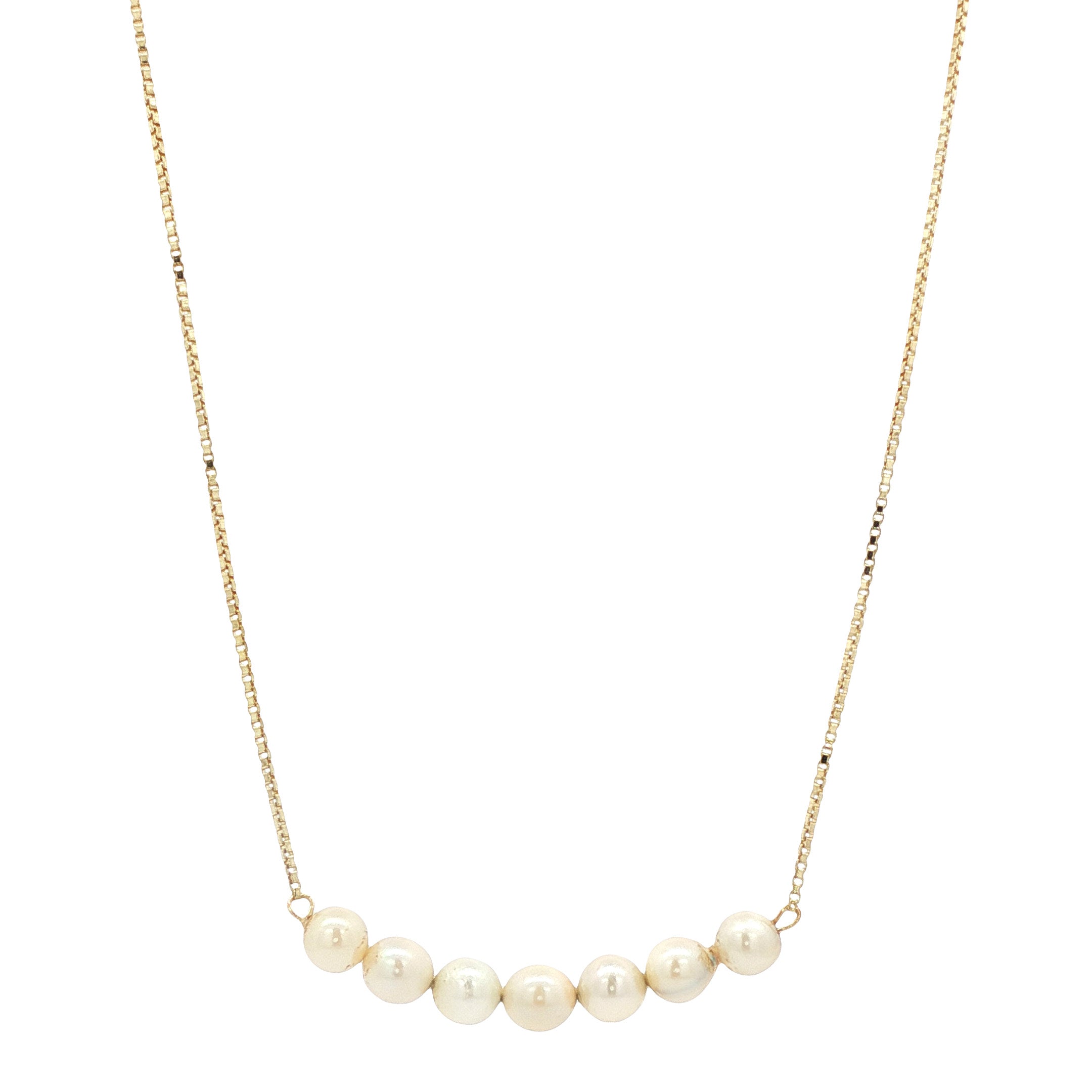 Gouden vintage venetiaan collier met parel 14 kt
