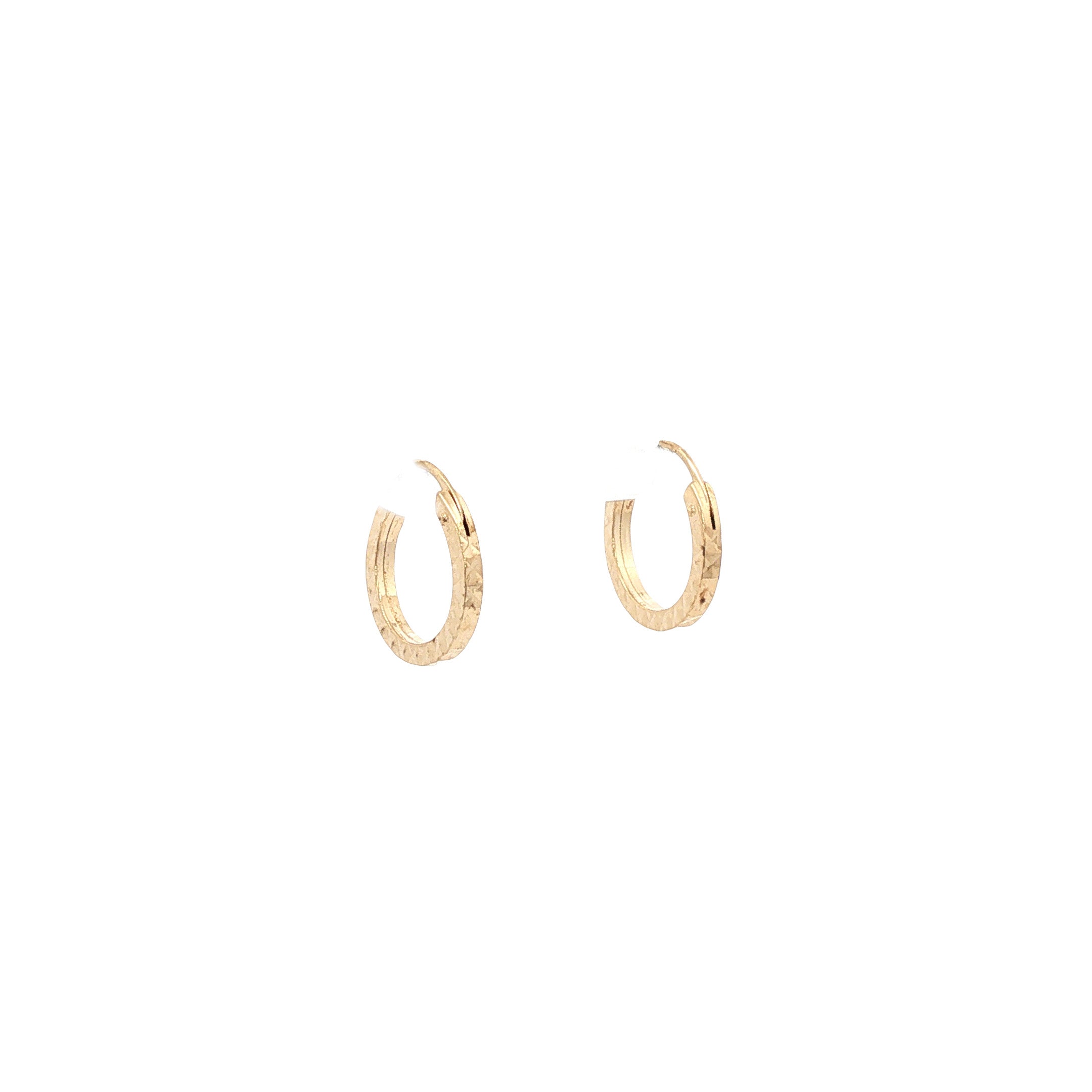 Vintage gold fancy hoop earrings 14 kt