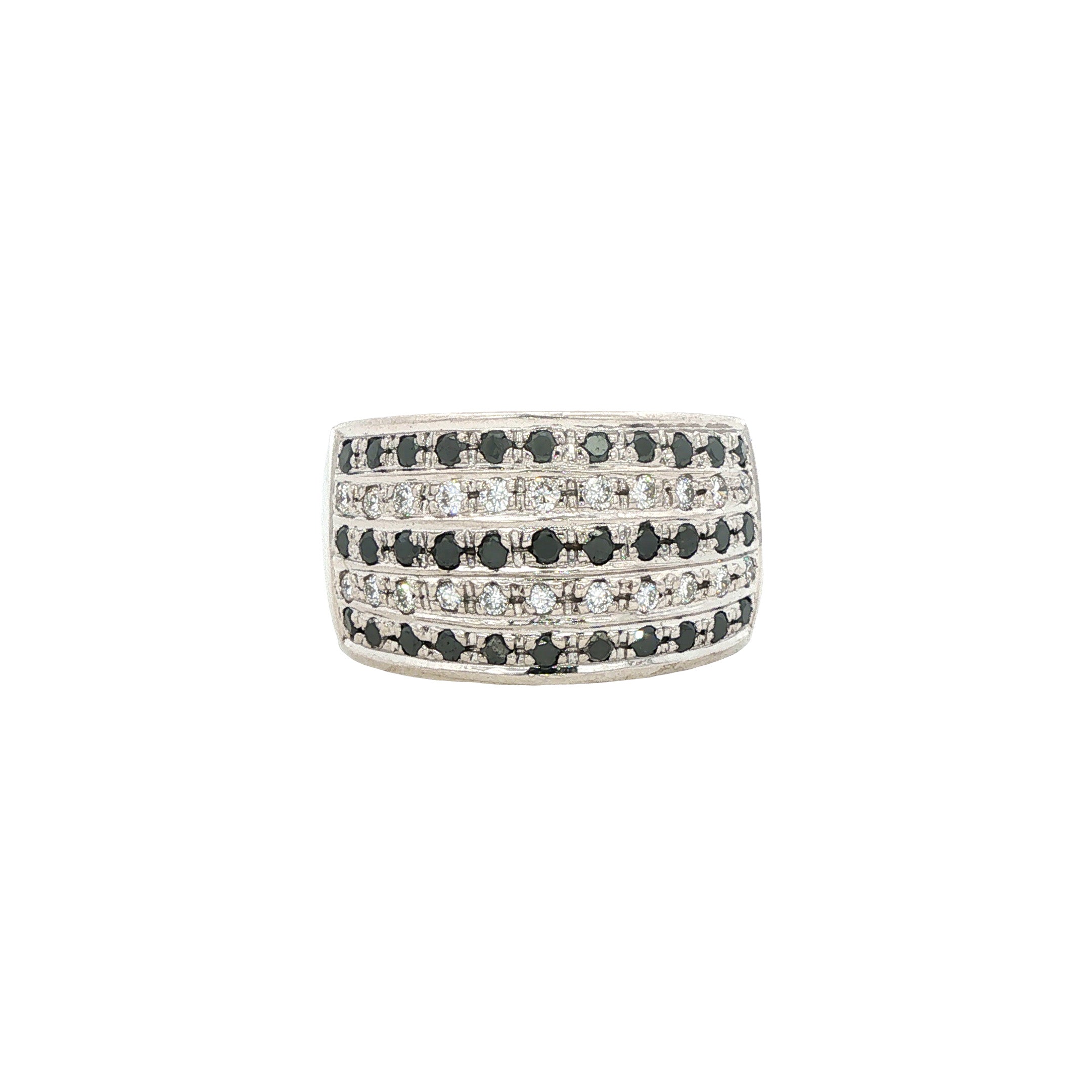 14 kt vintage white gold ring with diamond