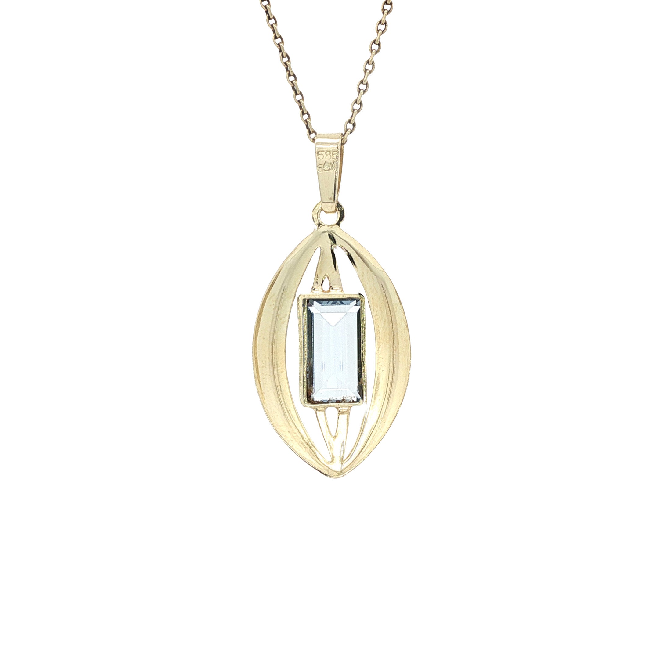 Gold pendant with spinel 14 kt