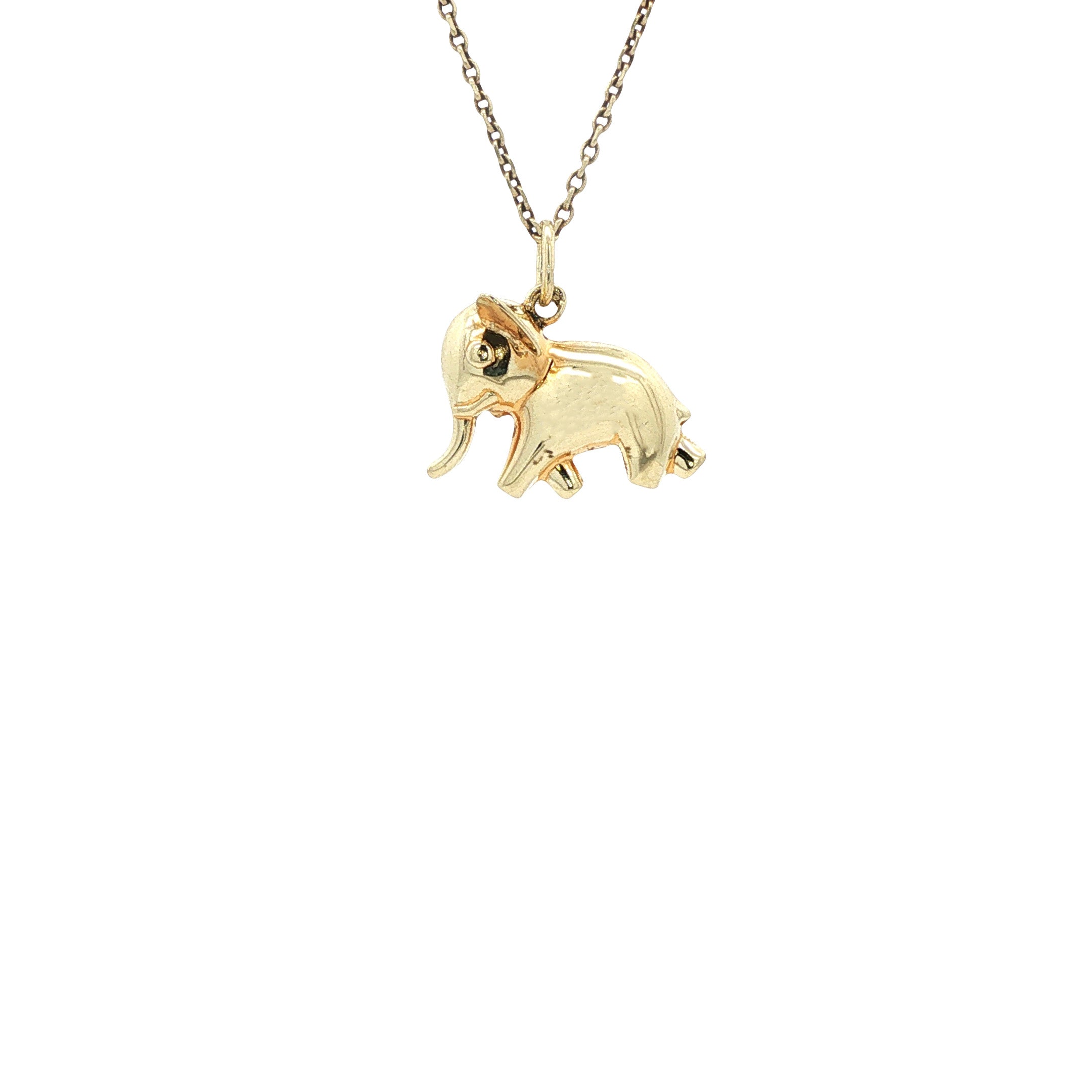 Vintage gold elephant pendant 14 kt