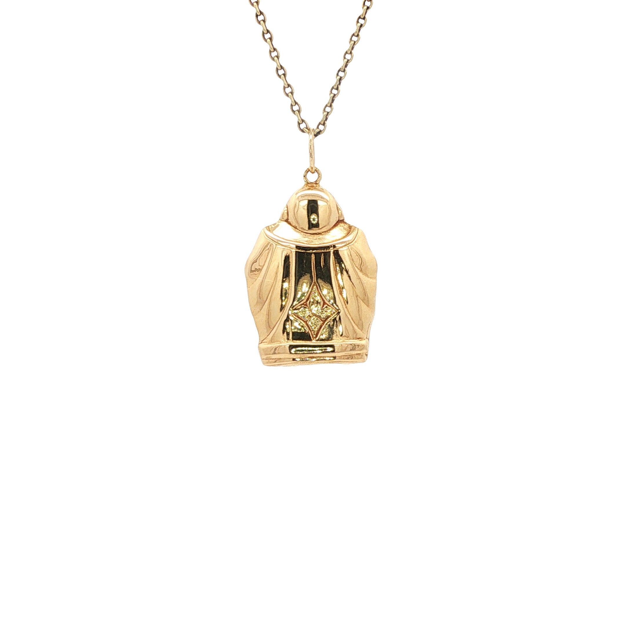 Gouden vintage Boeddha hanger 14 kt