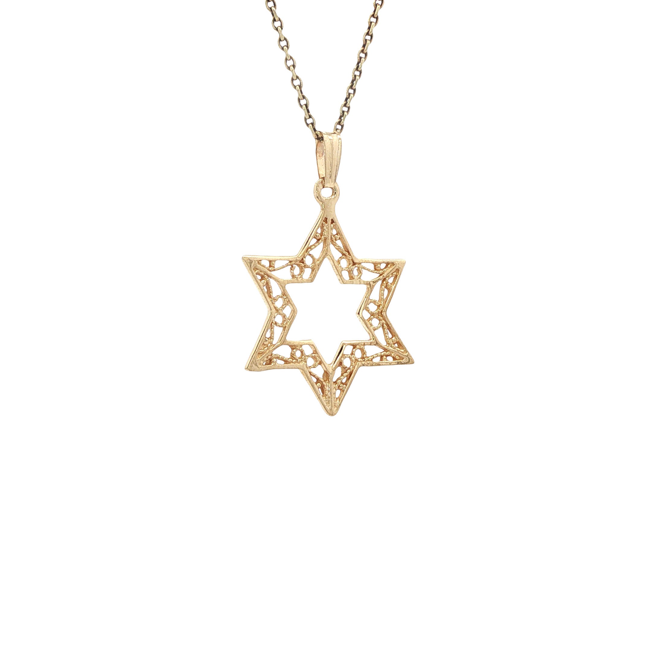 14 kt gold vintage star pendant