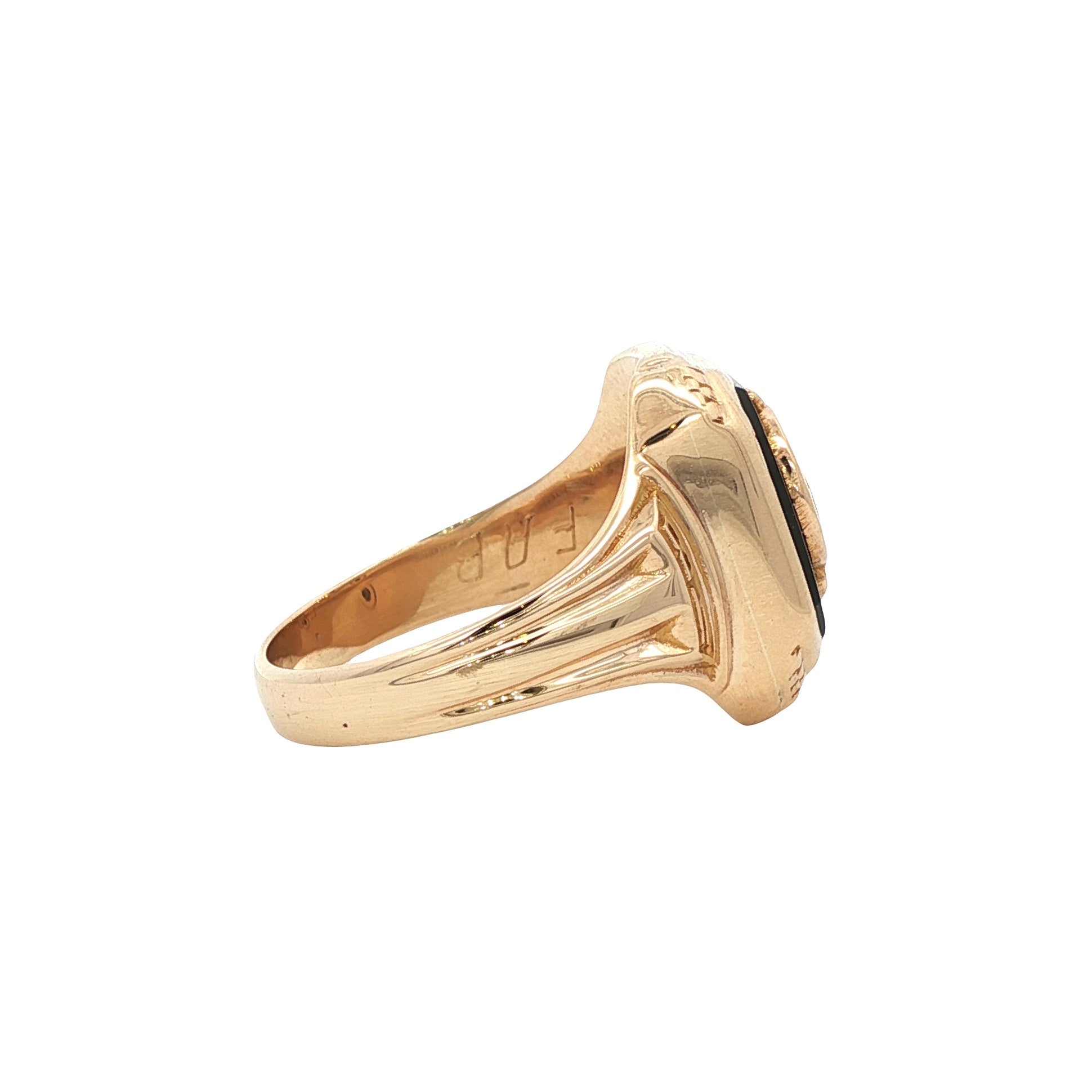 Zegelring met onyx 10 kt