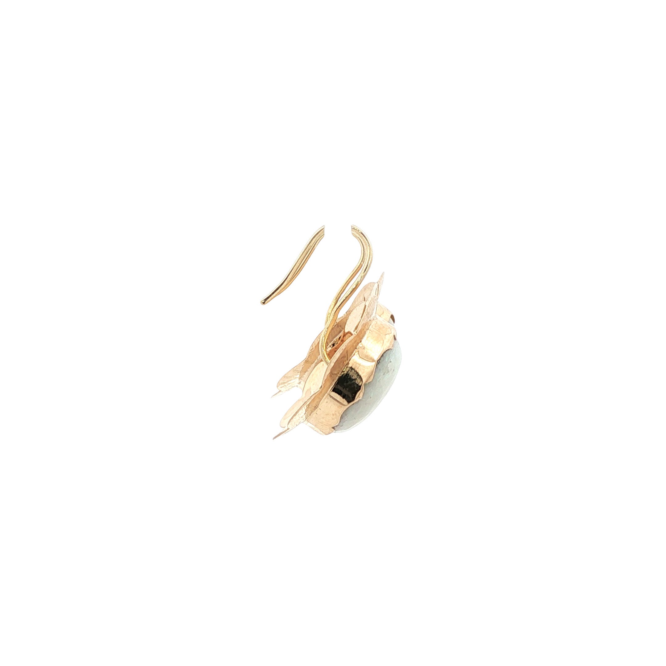Gold earrings with opal 14 kt