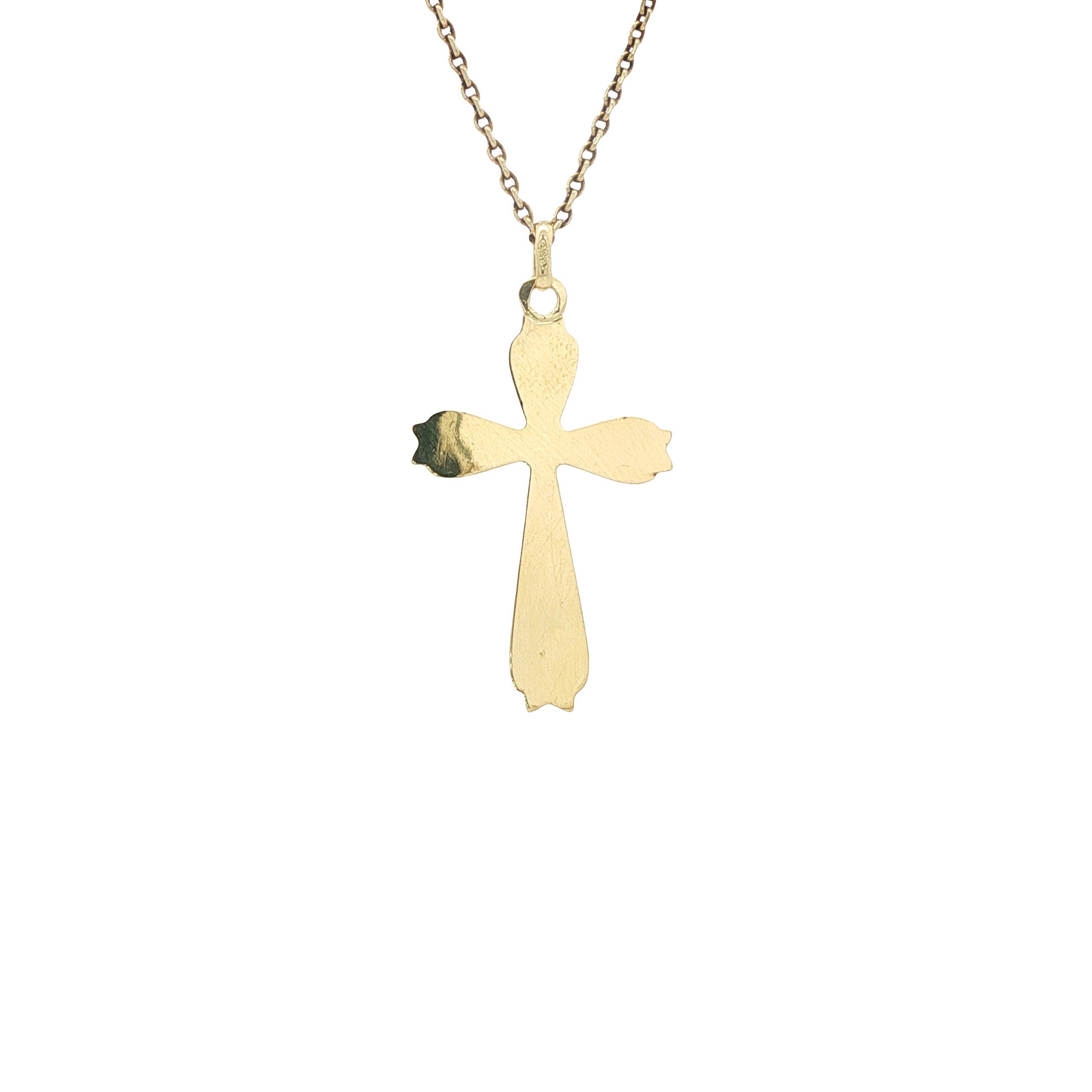 Gouden vintage kruis hanger 14 kt