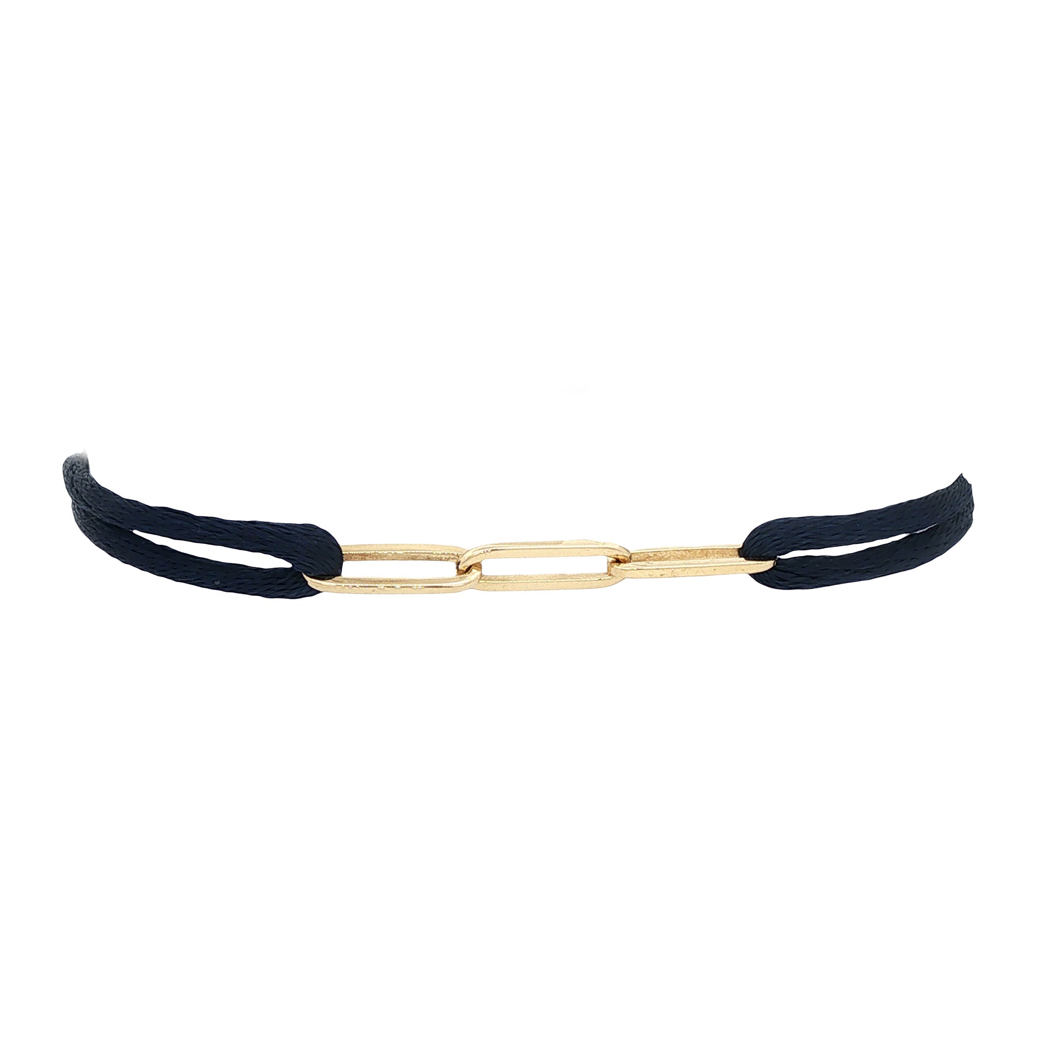 Vintage satijnen armband met closed forever schakel 14 kt