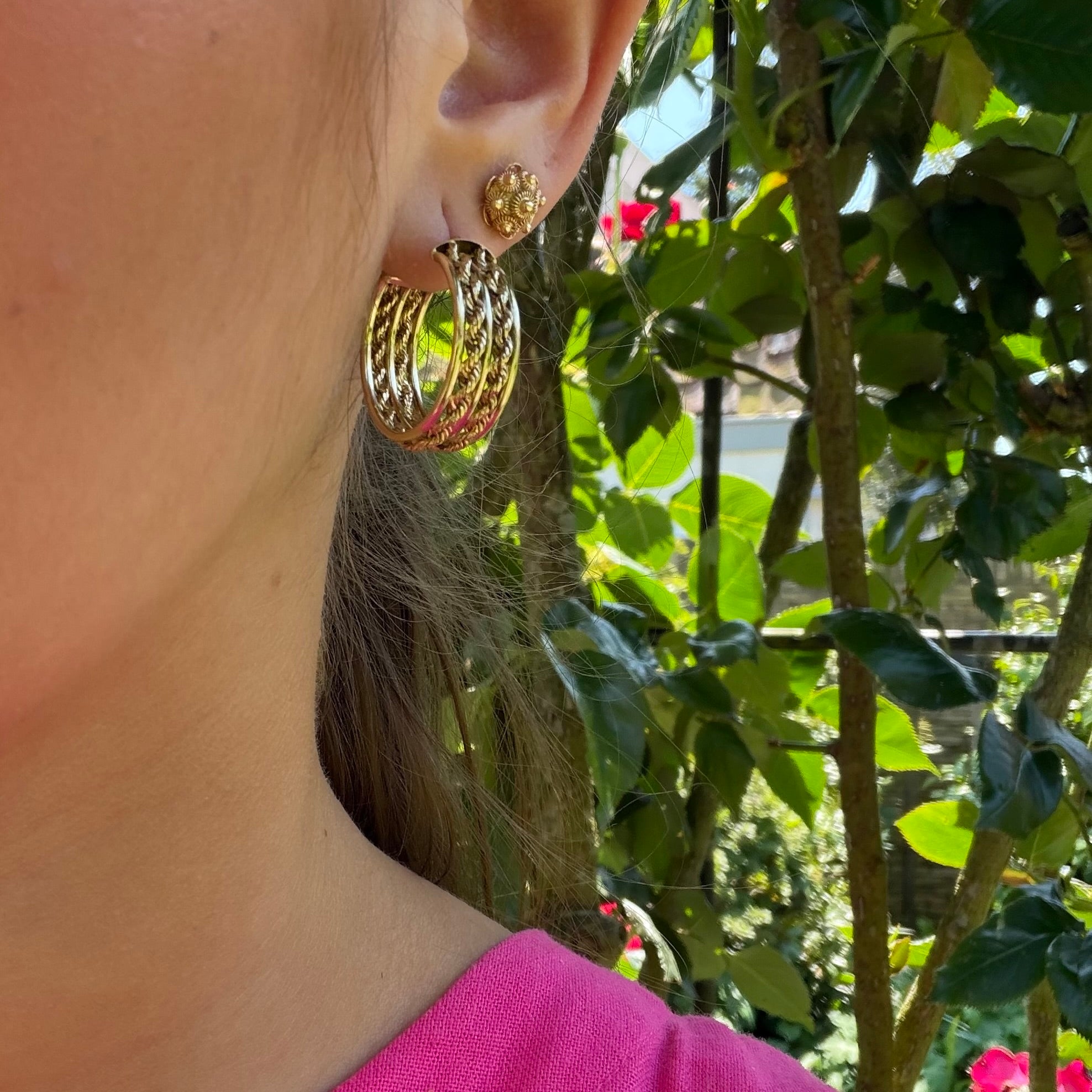 Vintage gold Zeeuwse knop stud earrings 14 kt