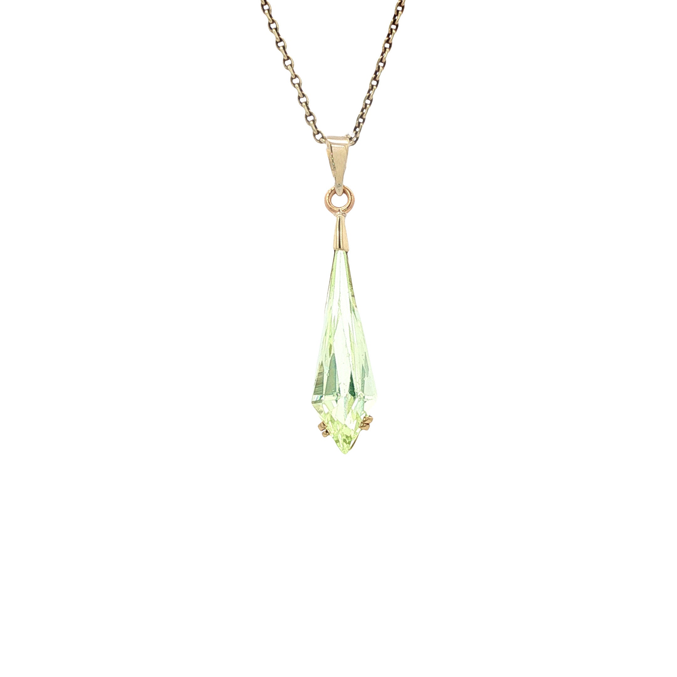Gouden vintage hanger met spinel 14 kt