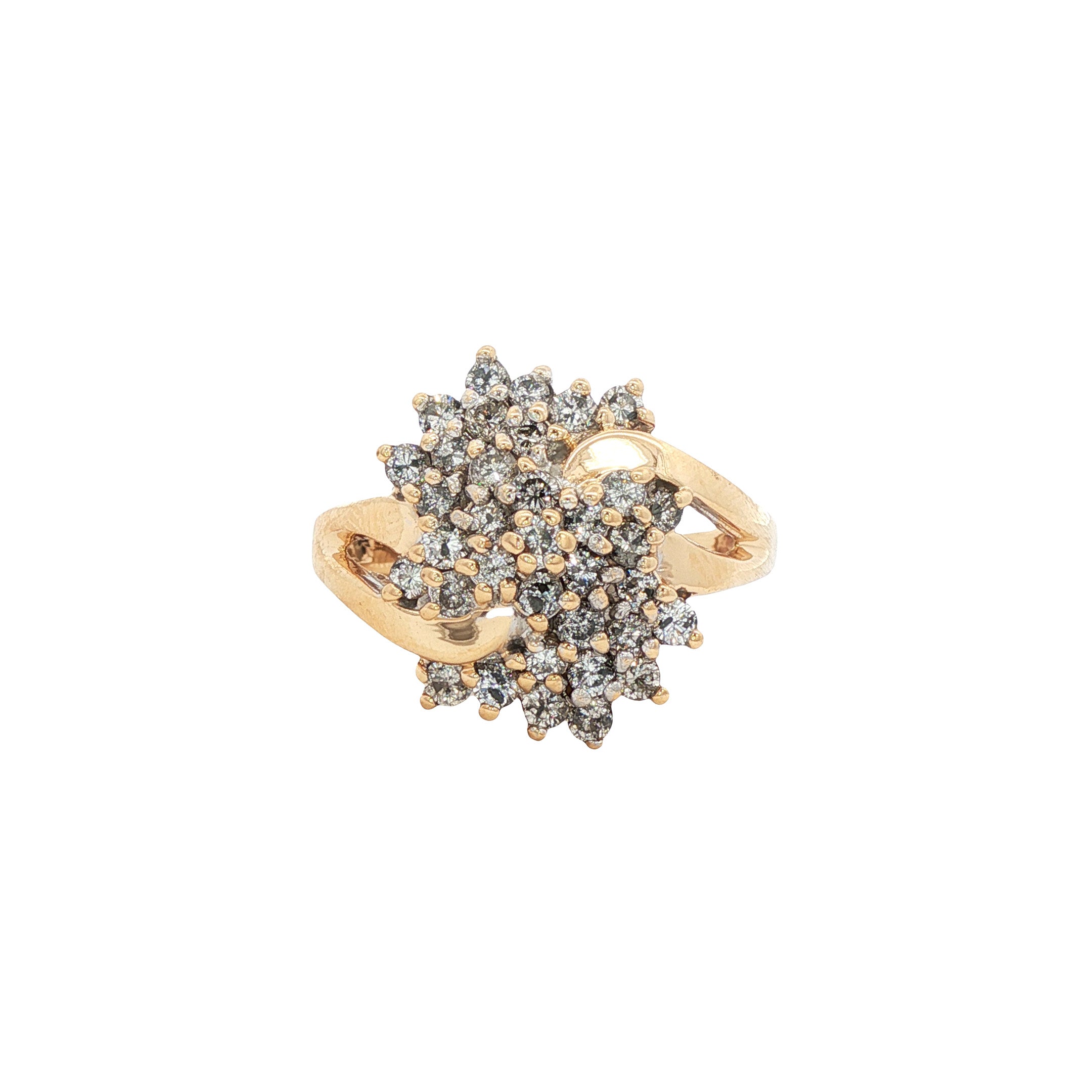Gouden vintage ring met diamant 14 kt