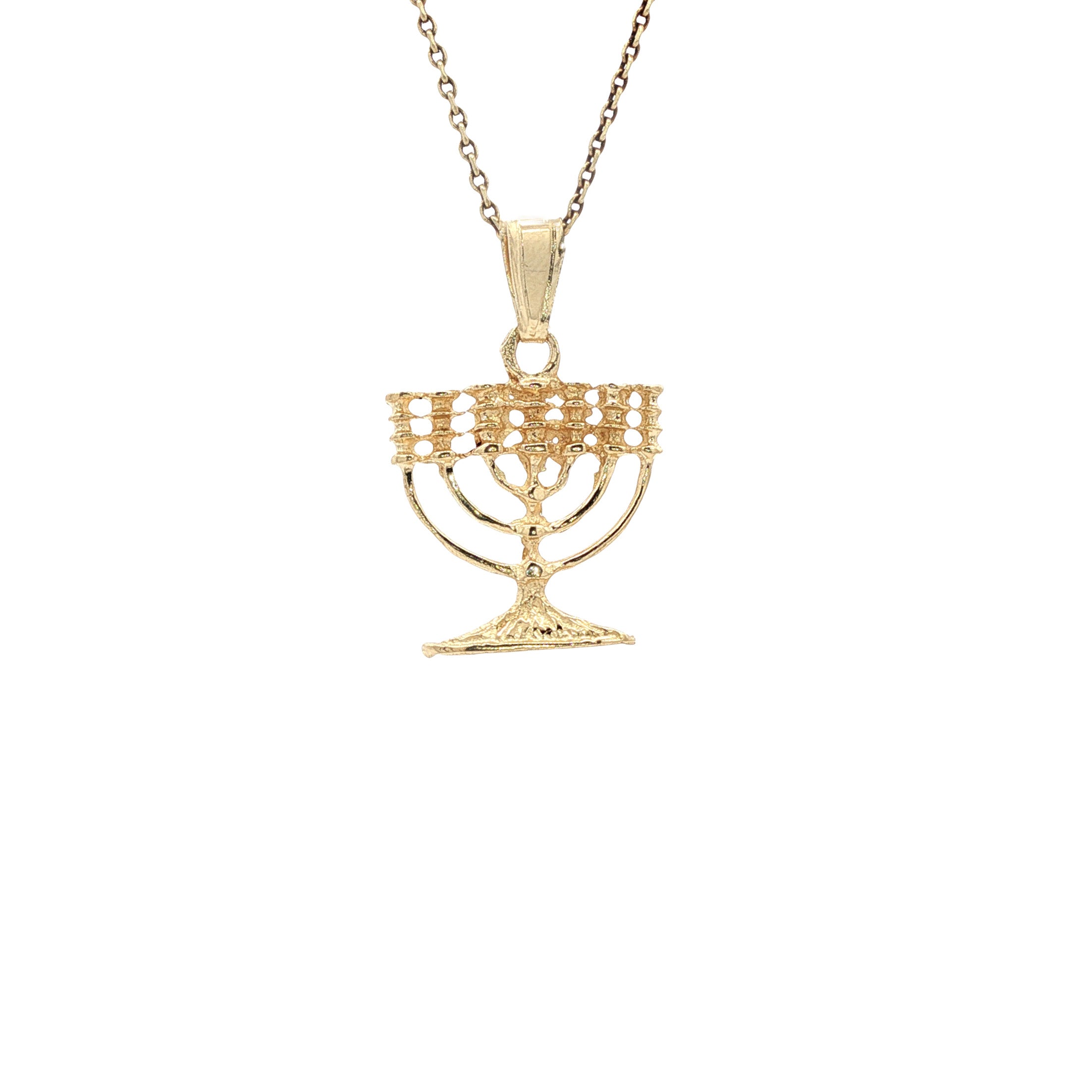 14 kt gold Menorah pendant