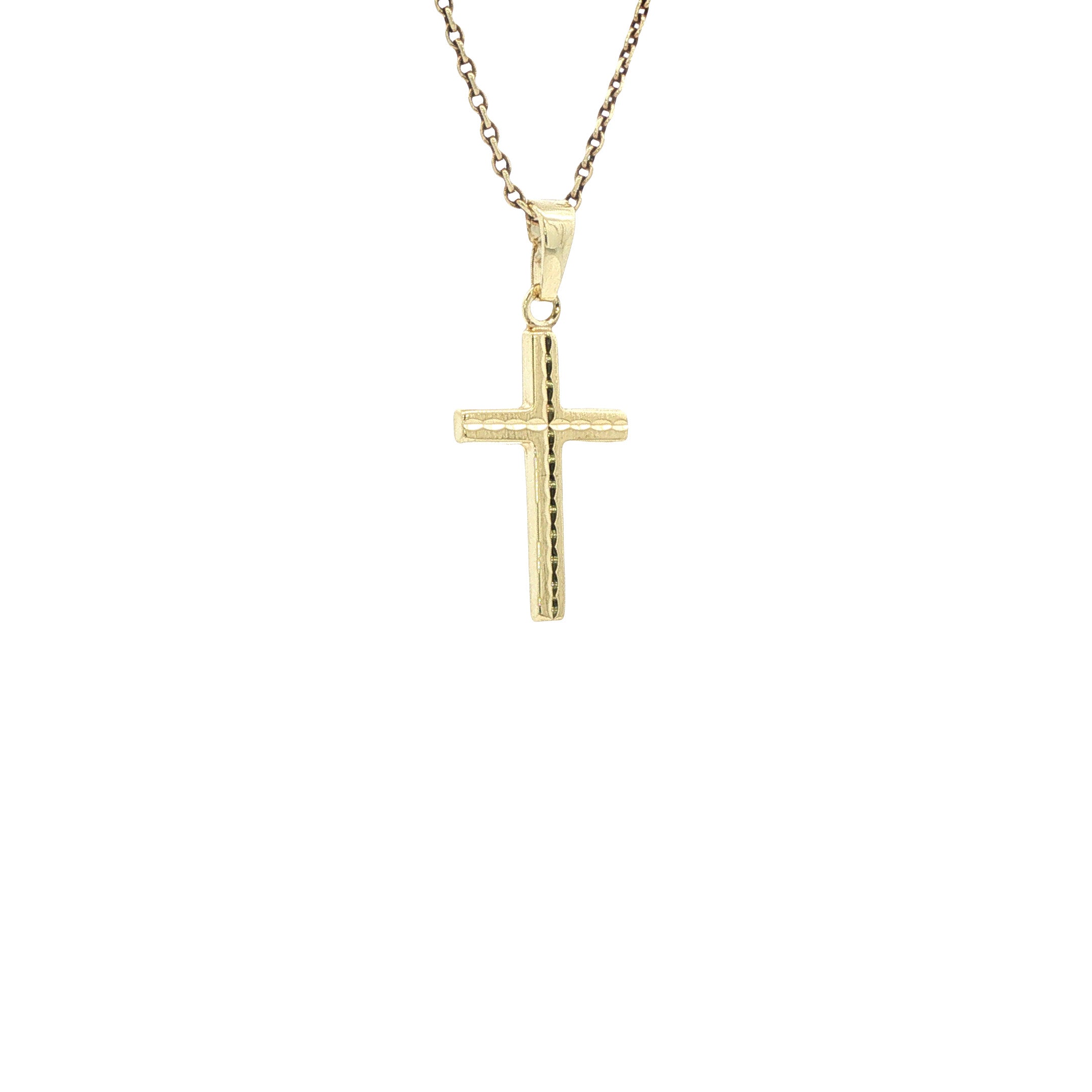 Gouden vintage kruis hanger 14 kt