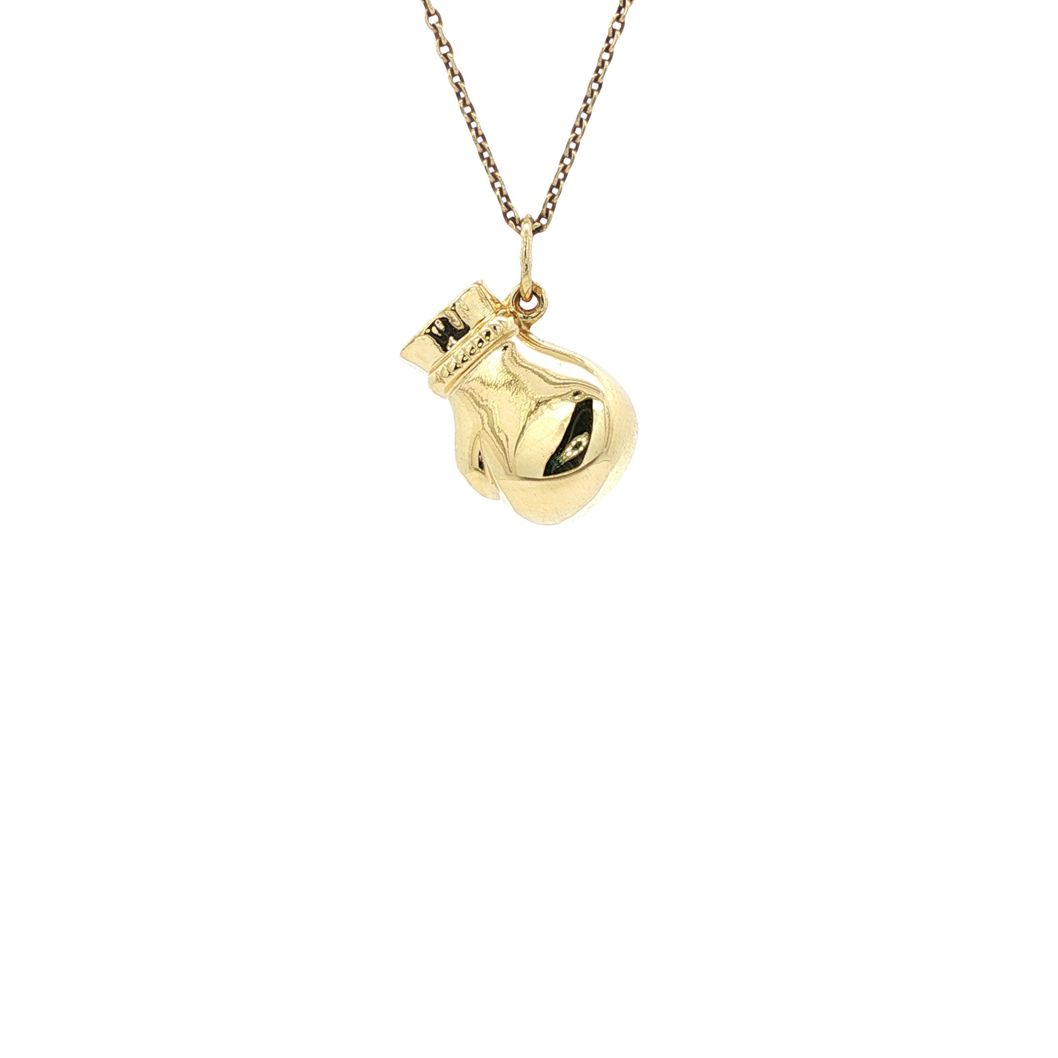 14 kt gold boxing glove pendant