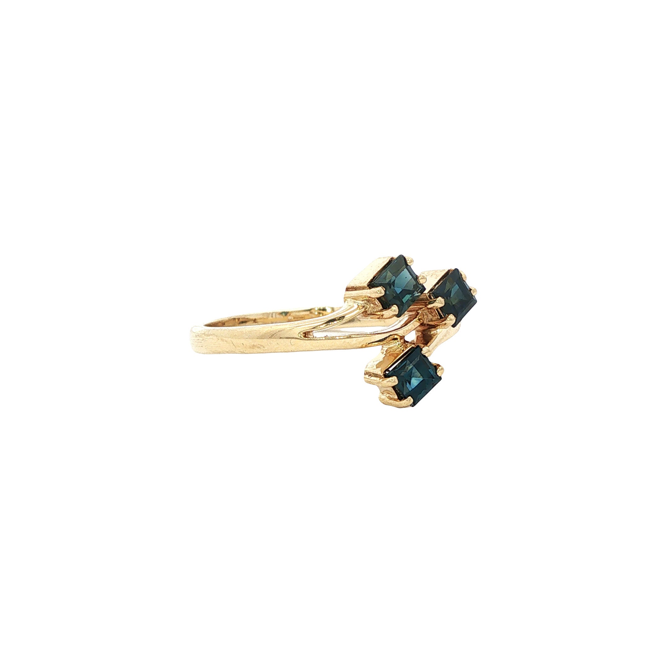 Gouden vintage ring met saffier 14 kt