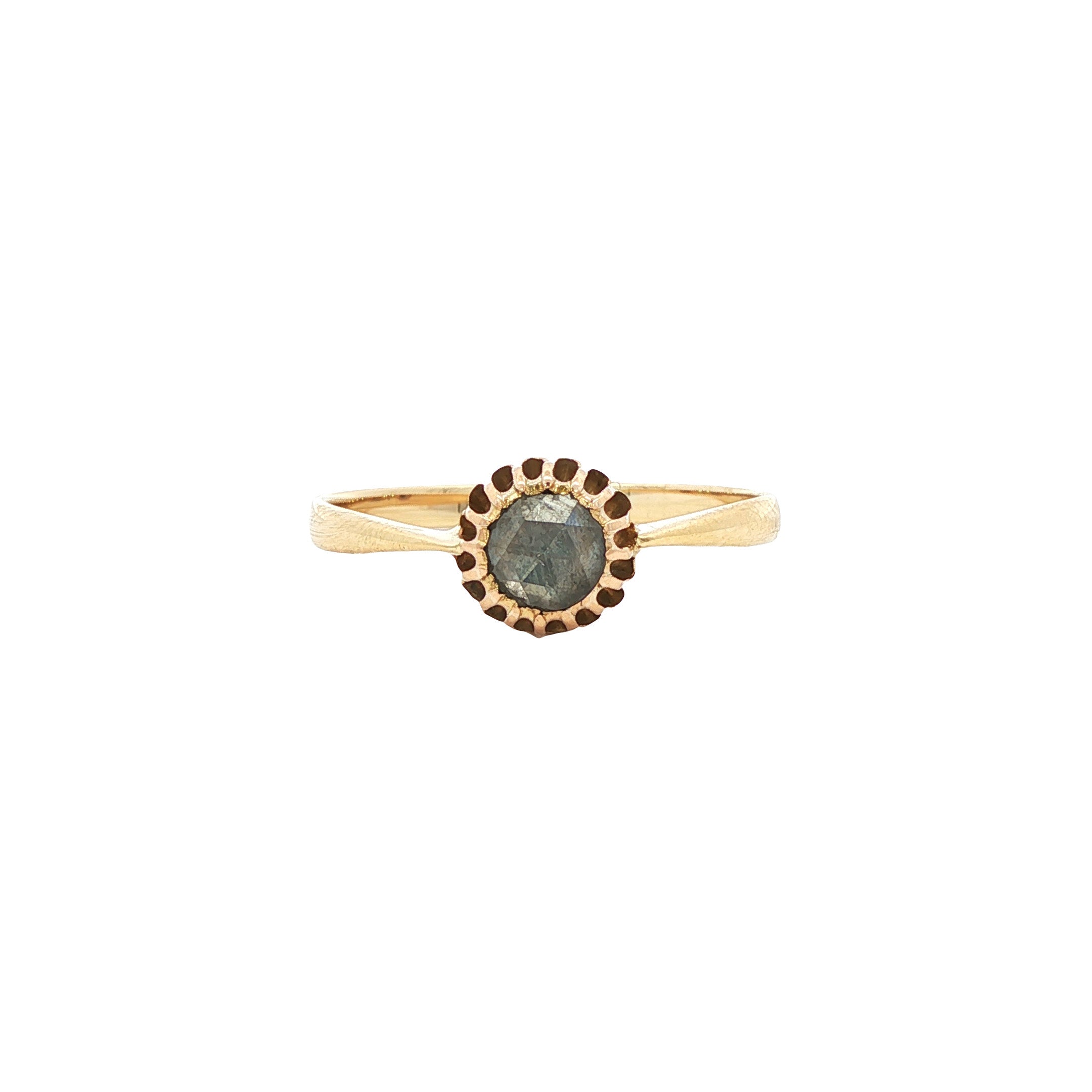 Gouden vintage ring met roosdiamant 14 kt