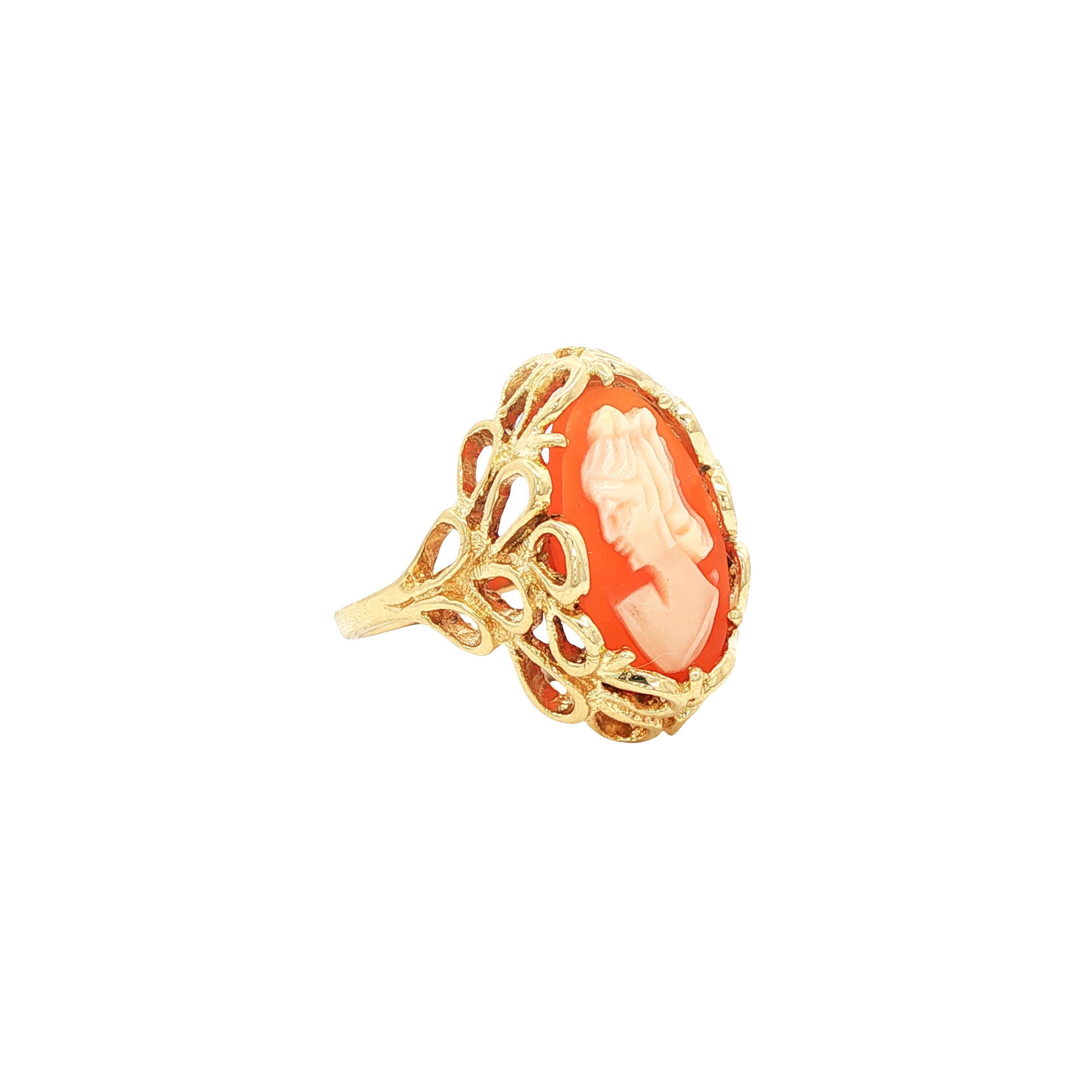 Vintage 14 kt gold ring with cameo