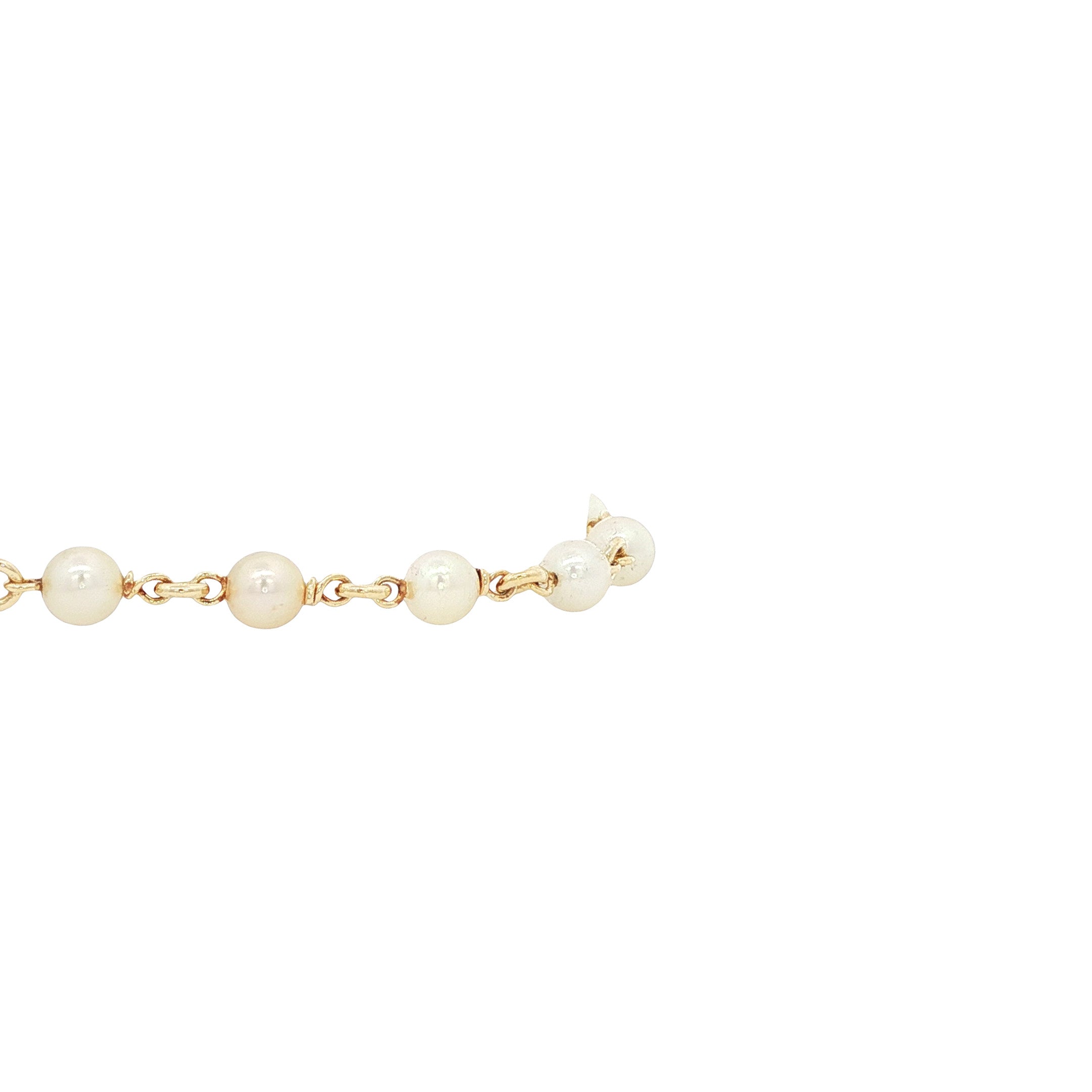 Gouden vintage armband met parel 14 kt