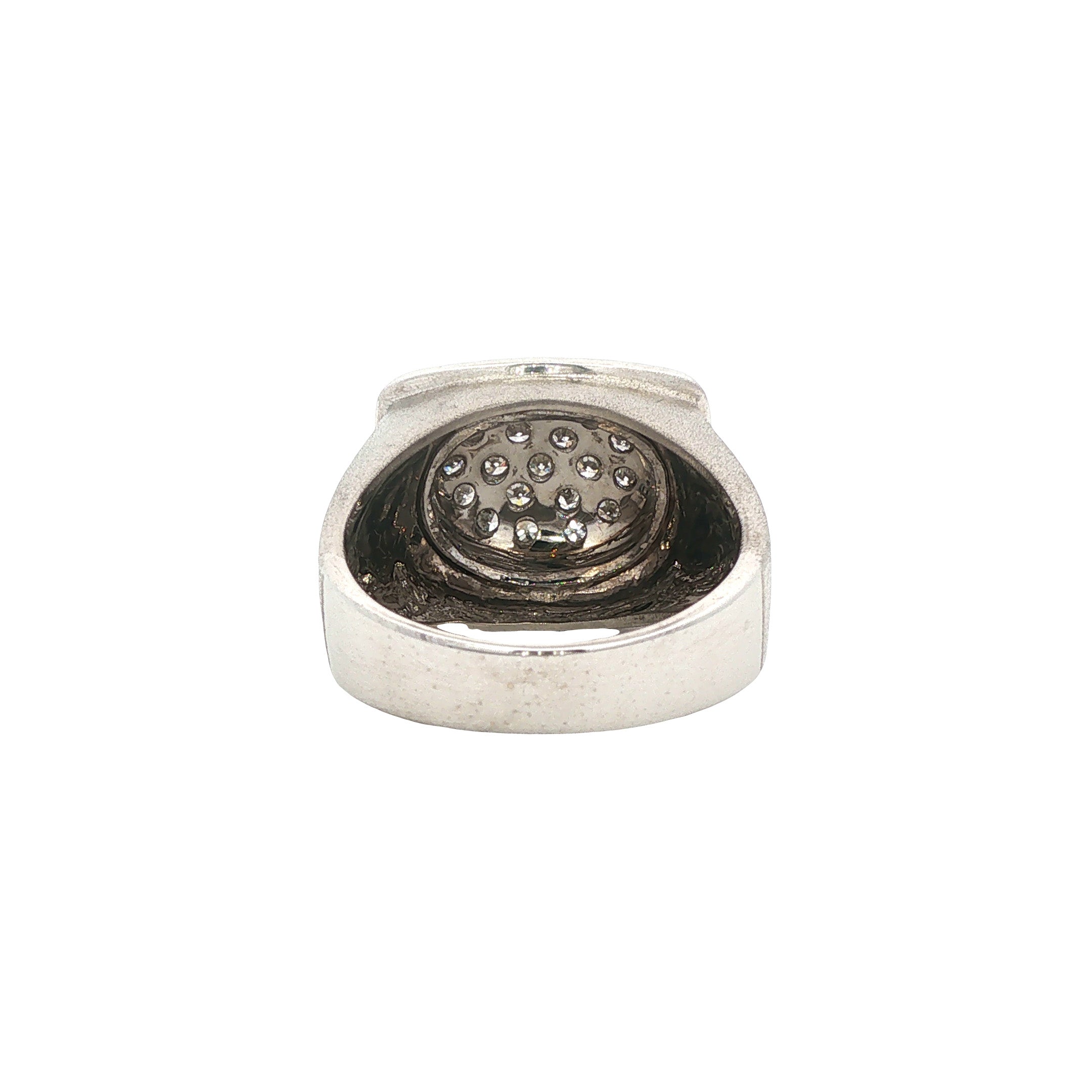 Witgouden vintage ring met diamant 18 kt