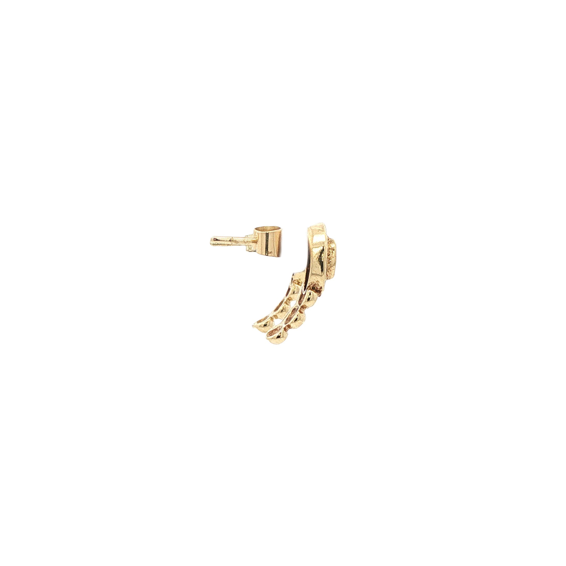 Gouden vintage oorstekers met saffier en diamant 14 kt