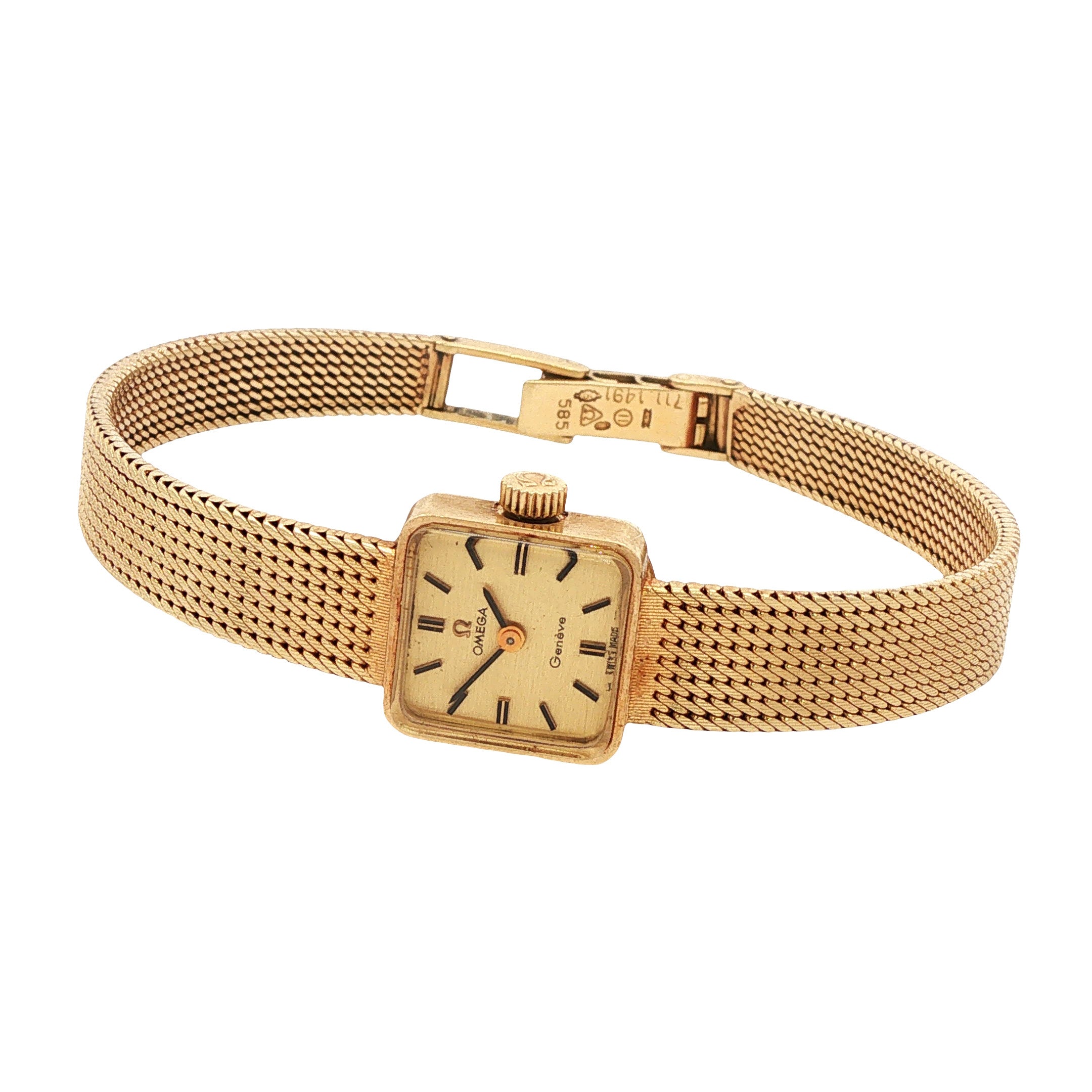 Gouden vintage Omega Genève horloge 14 kt