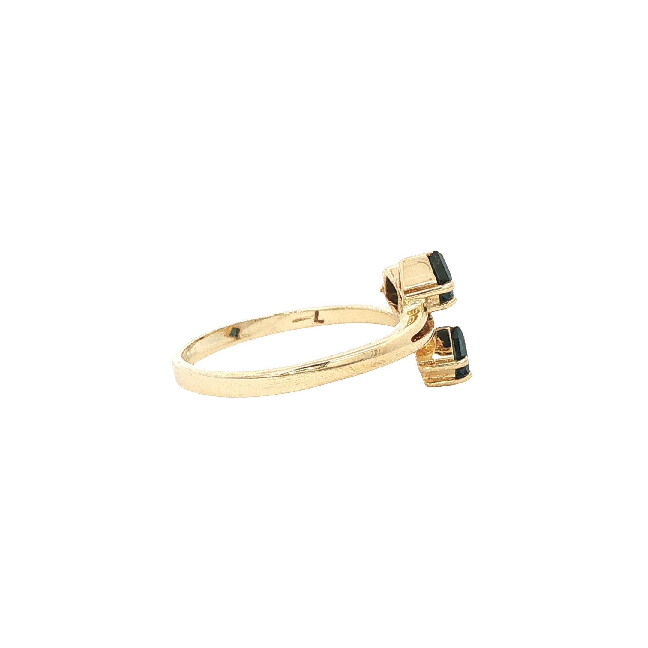 Gouden vintage ring met saffier 14 kt