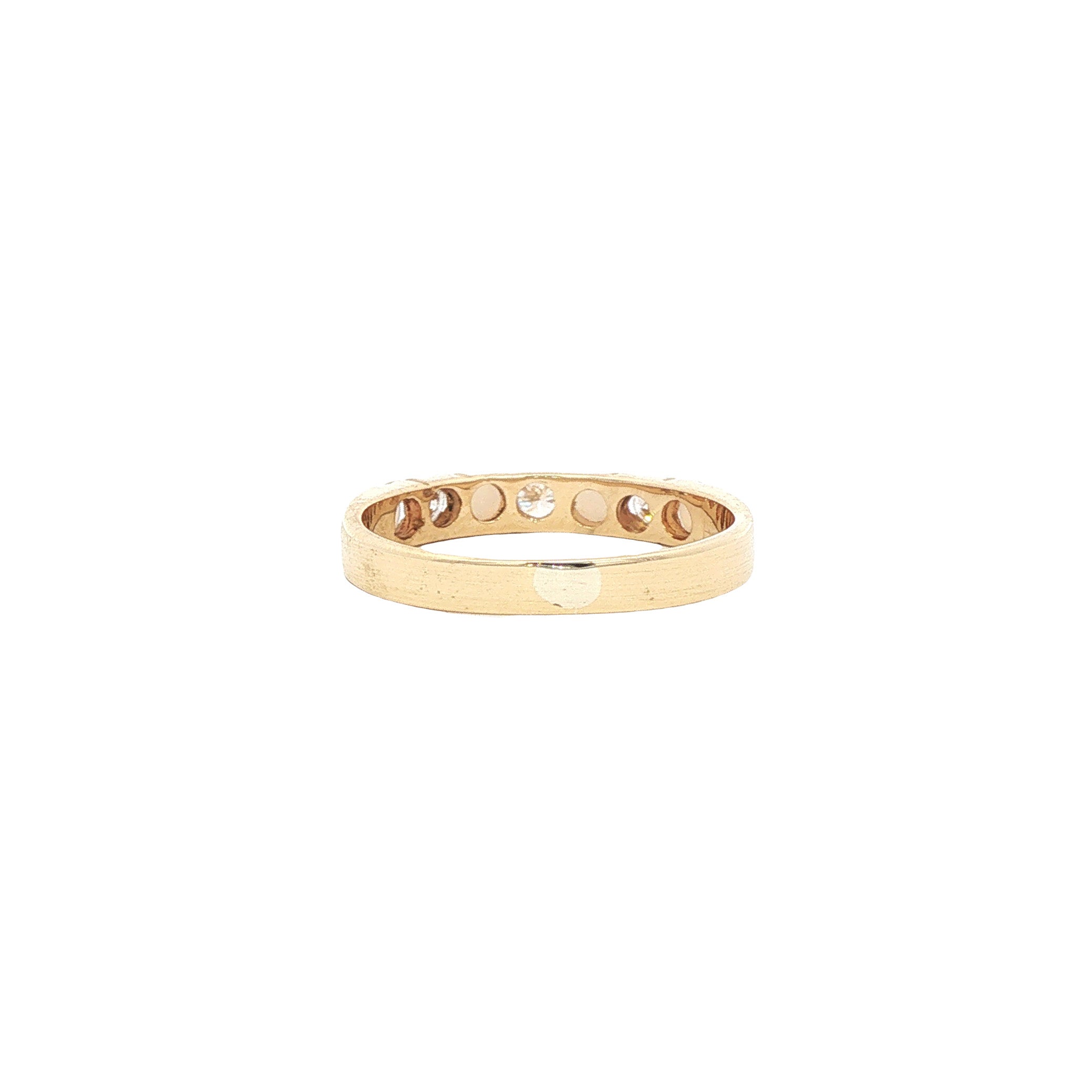 Gouden vintage ring met opaal en diamant 14 kt