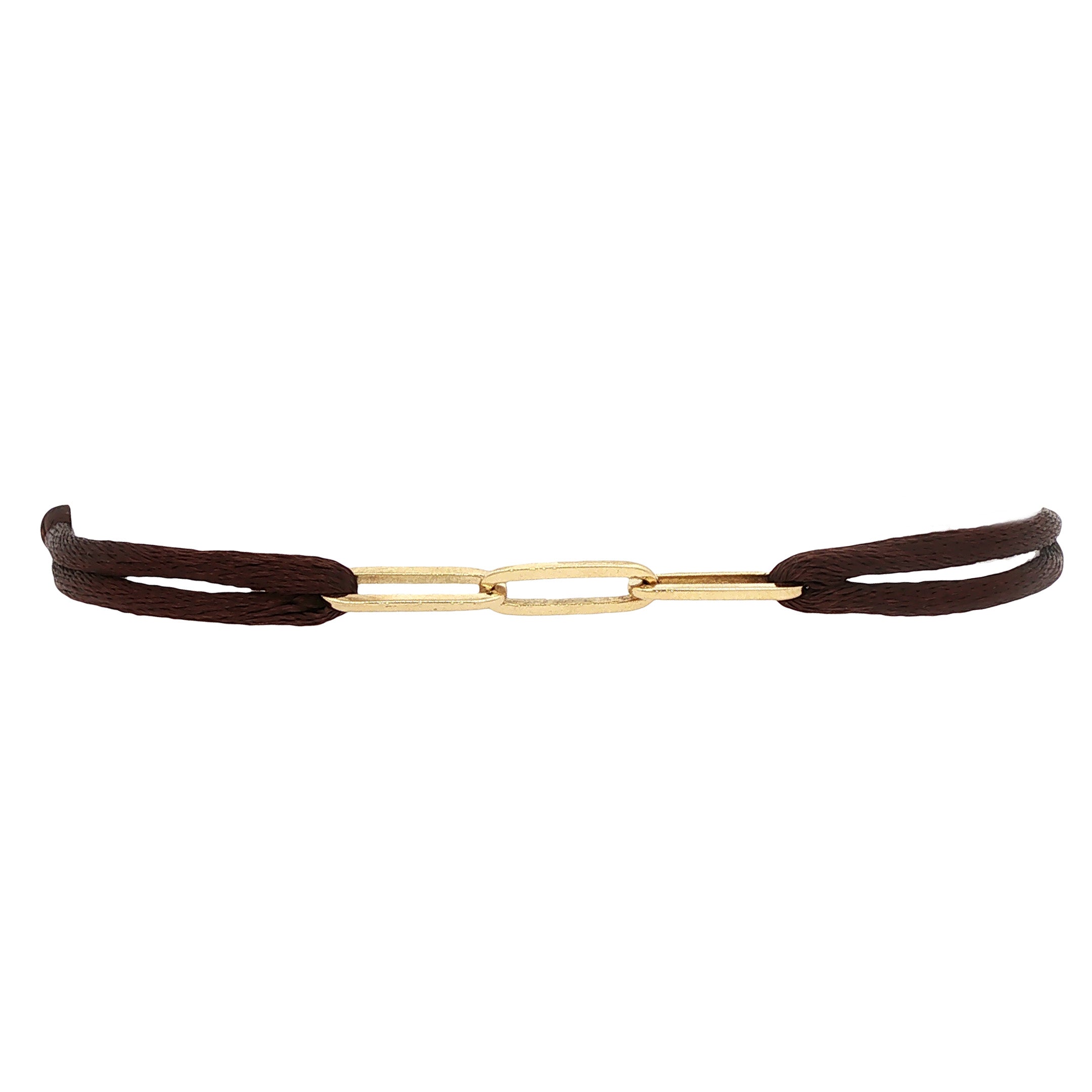Vintage satijnen armband met closed forever schakel 14 kt