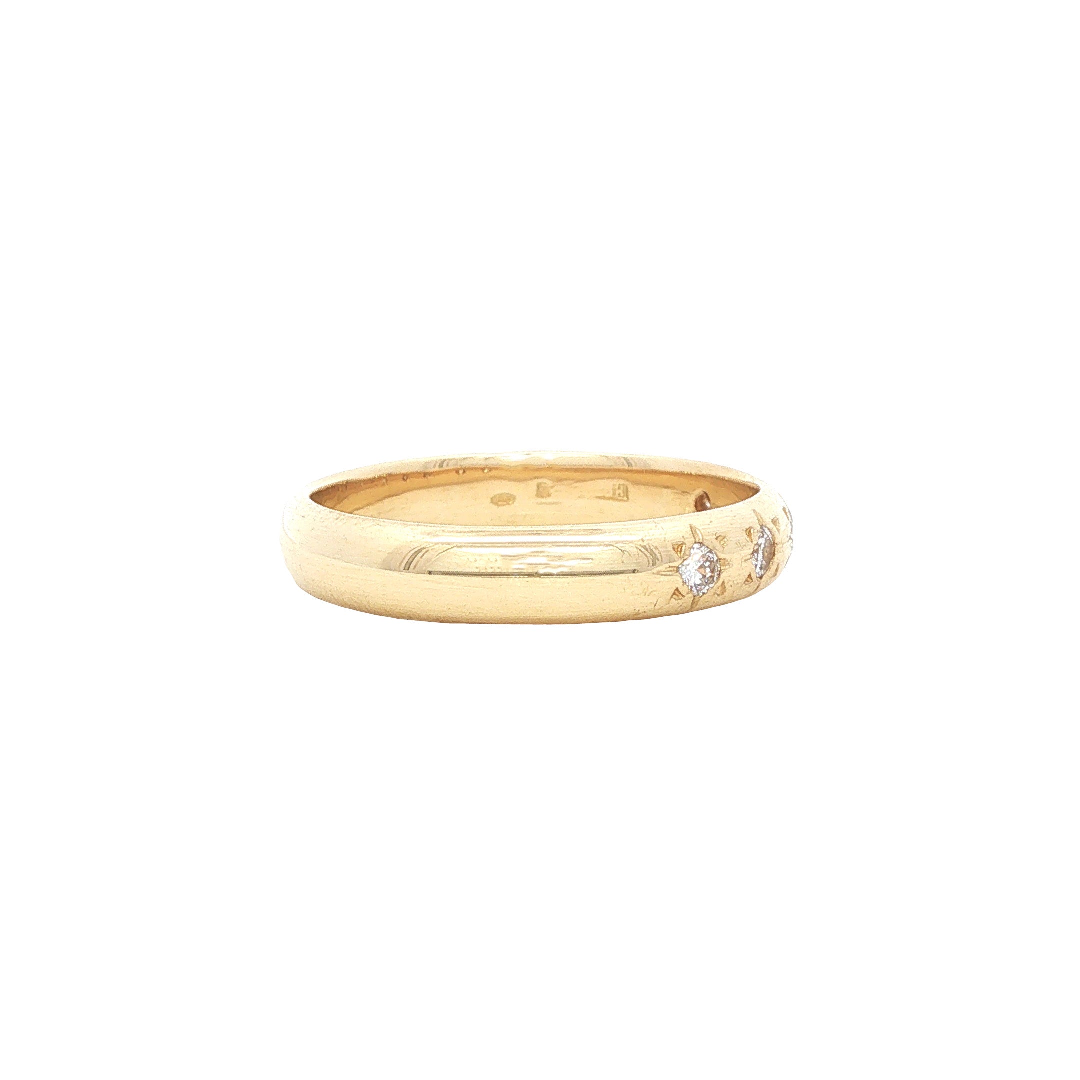 Gouden vintage ring met diamant 14 kt