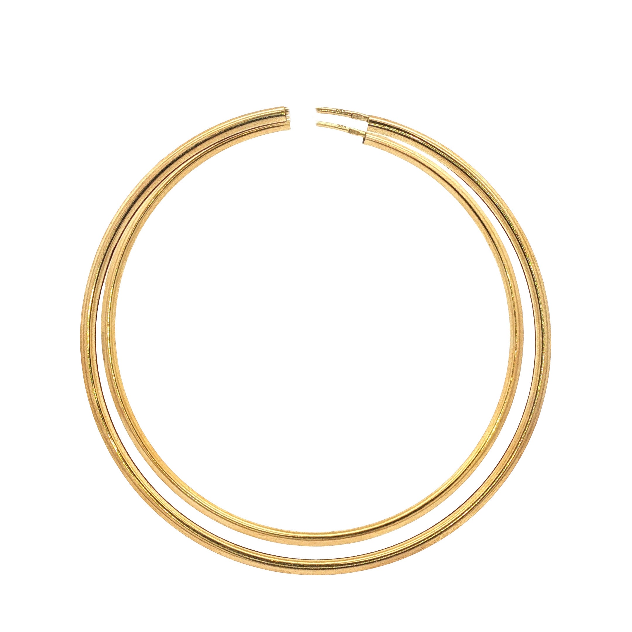 Vintage smooth 14 kt gold hoop earrings