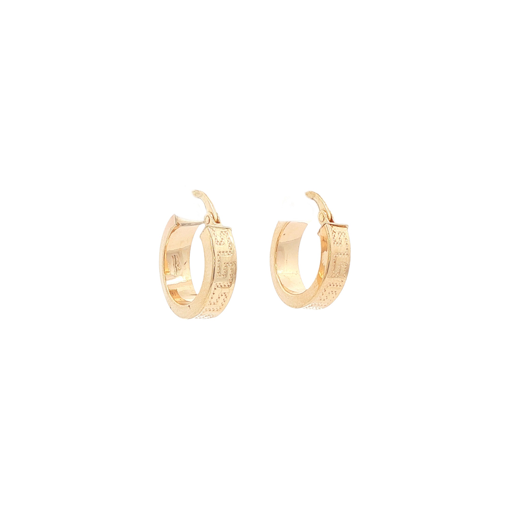 14 kt gold meander earrings