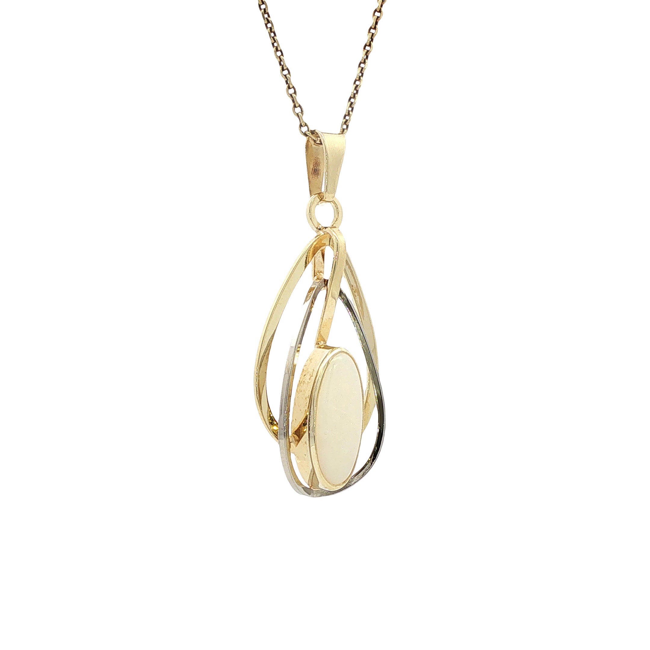 Gouden vintage hanger met opaal 14 kt
