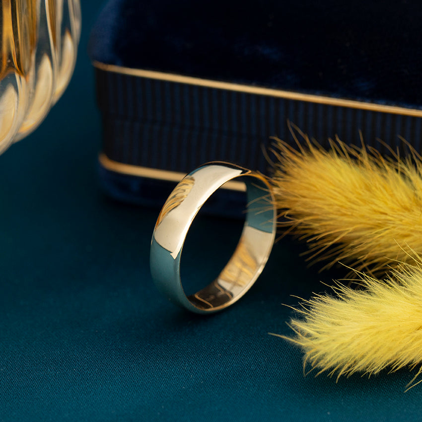 Gouden gladde ring 14 kt