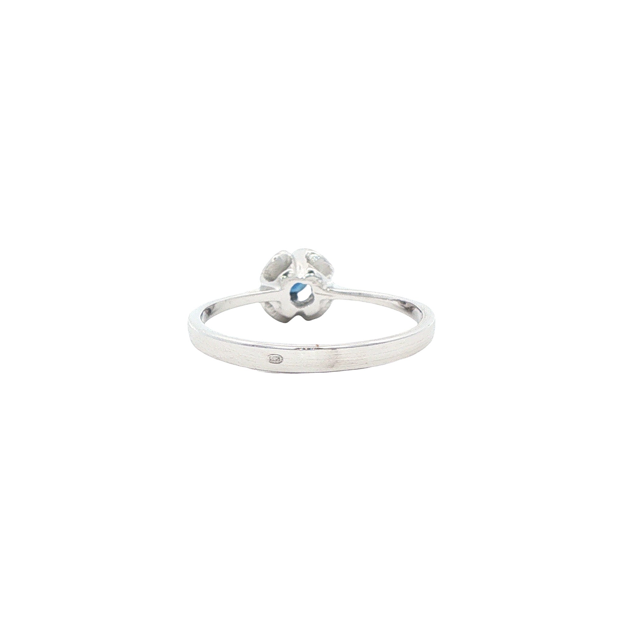 Witgouden vintage ring met saffier 14 kt