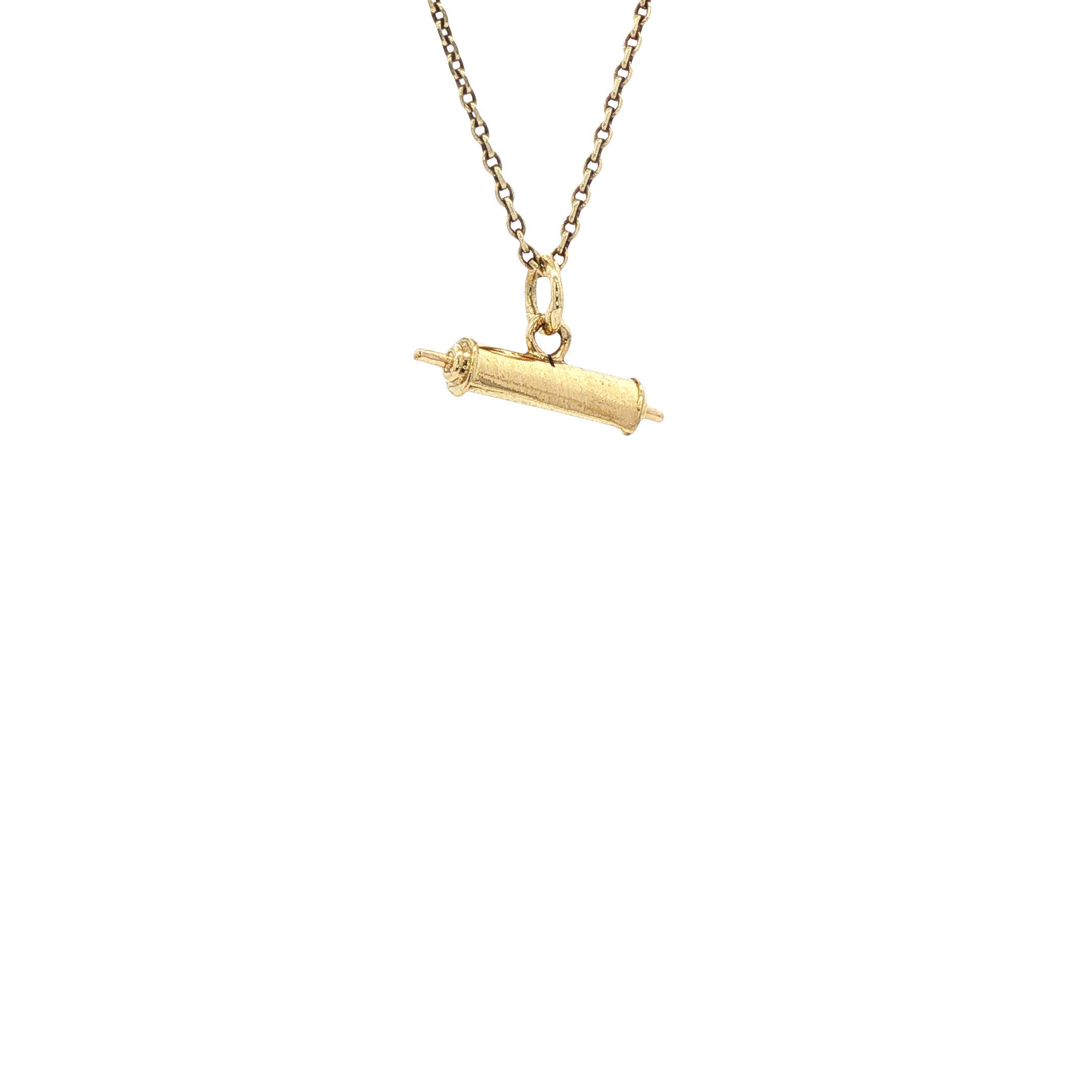 Gouden vintage deegroller hanger 14 kt