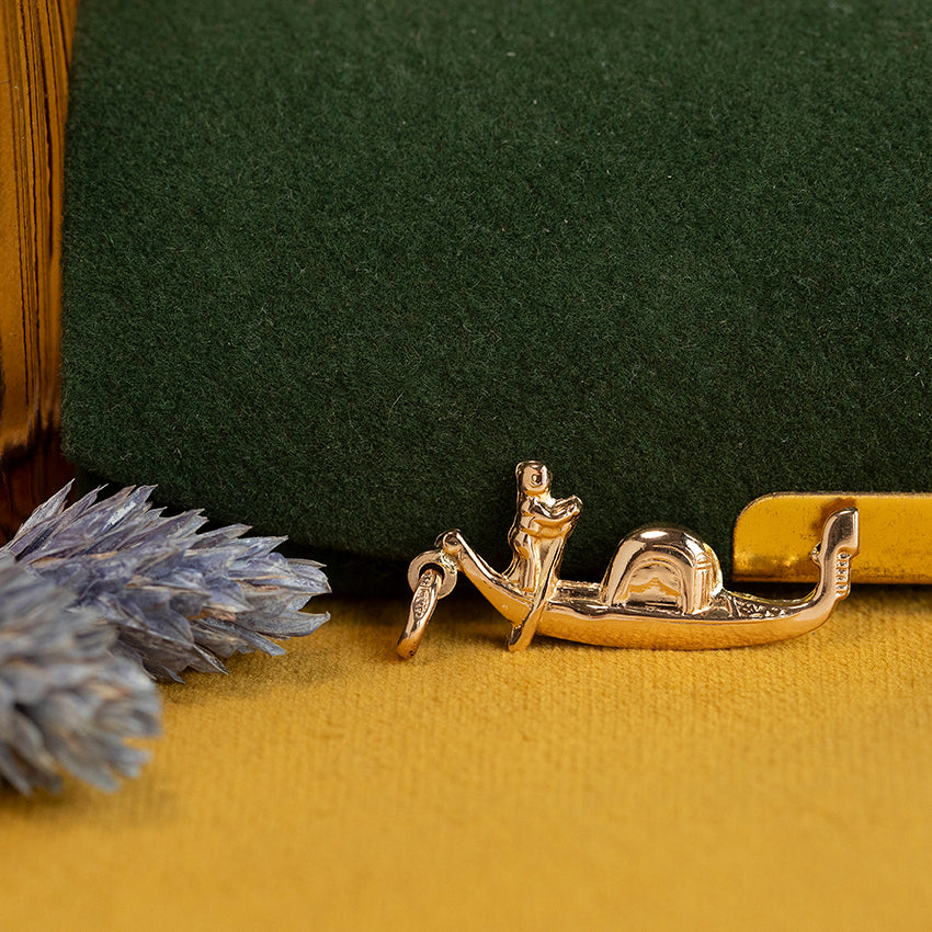 Roségouden gondel hanger 14 kt