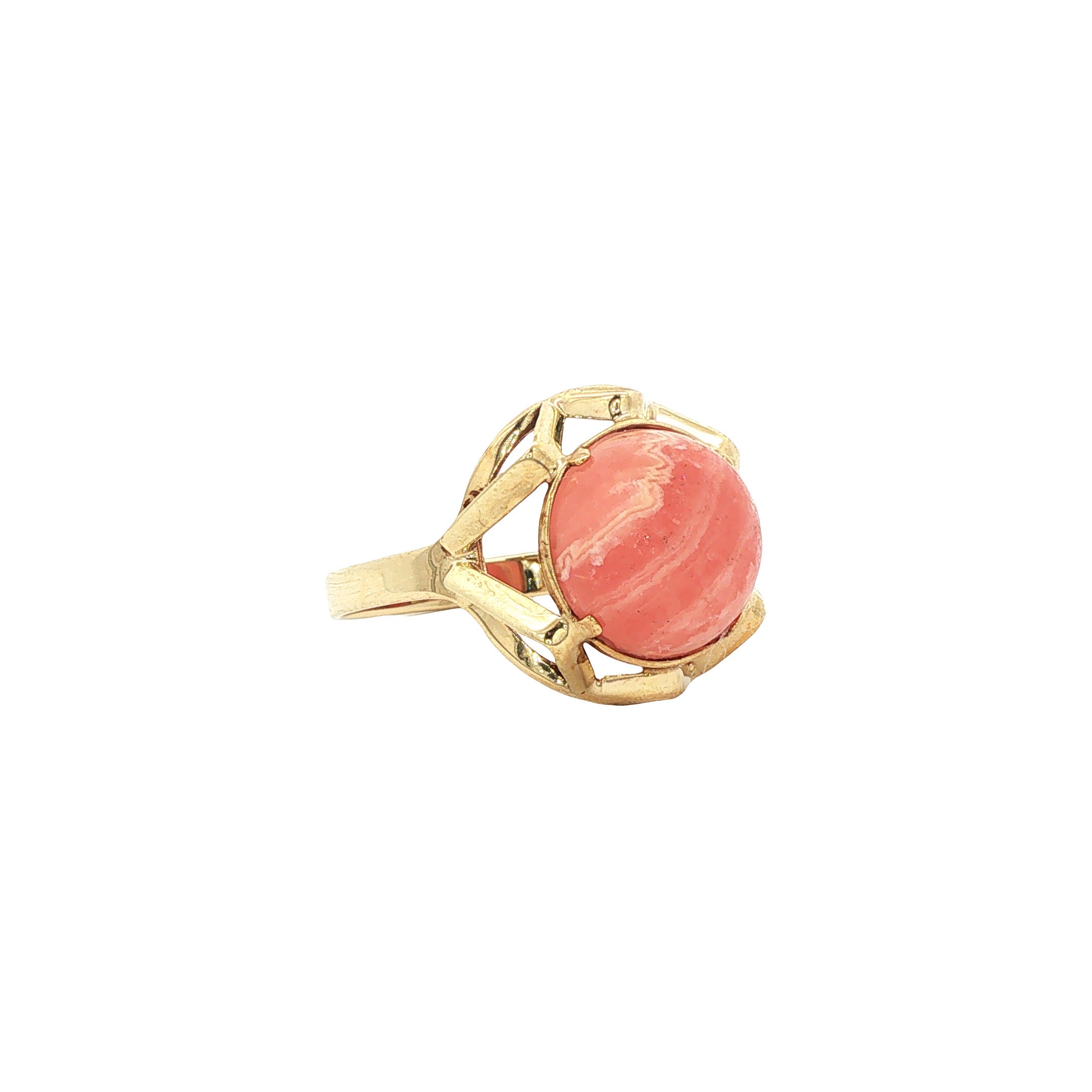 Vintage ring met rhodochrosiet 9 kt