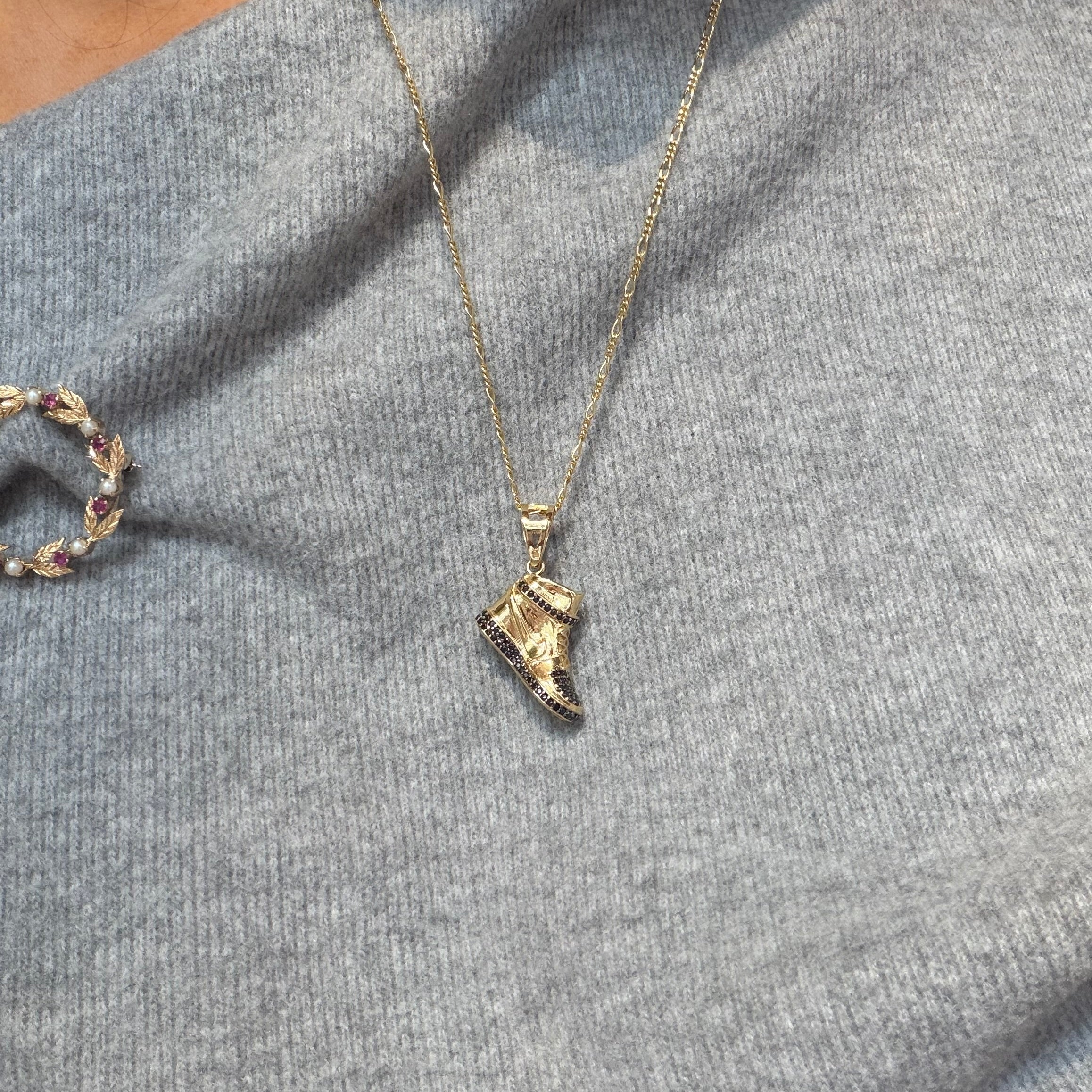 Gouden vintage figaro collier 14 kt